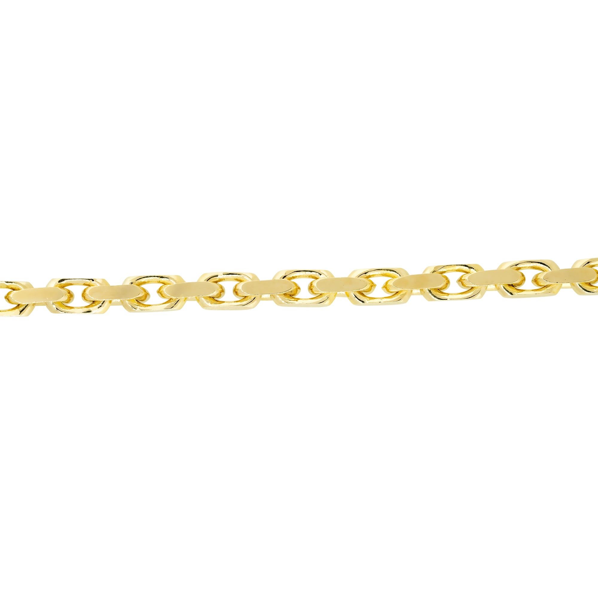 Women's or Men's High Polished Link Bracelet 14 Karat in Stock