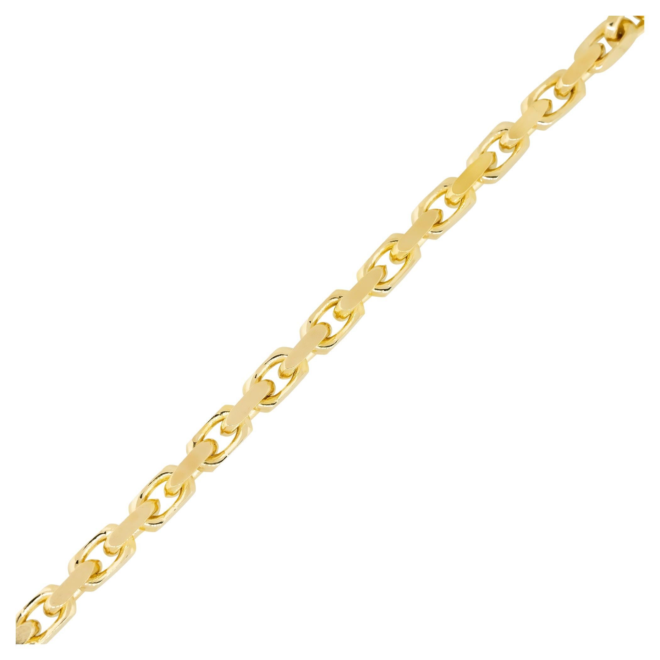 High Polished Link Bracelet 14 Karat in Stock