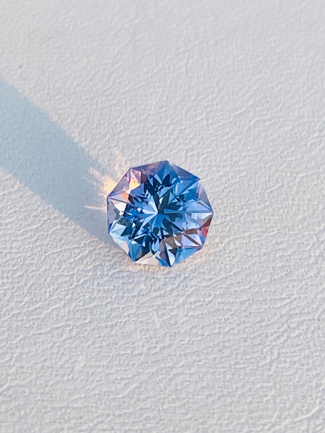 High Precision cut tanzanite 2.03ct silver blue design by WB  In New Condition For Sale In bangkok, TH