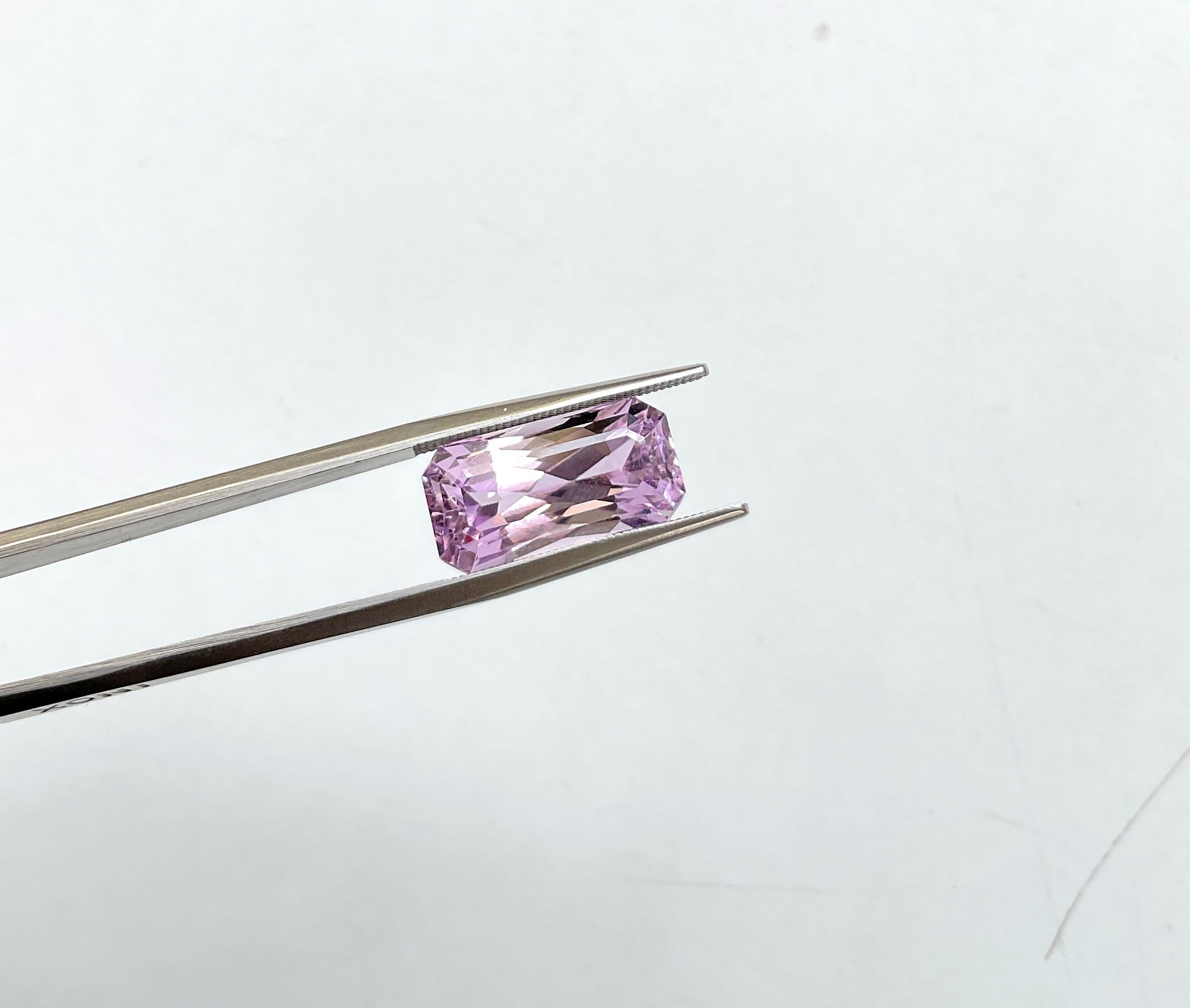 High Quality 10.25 Carats Pink Kunzite Octagon Cut stone For jewelry Natural Gem 5