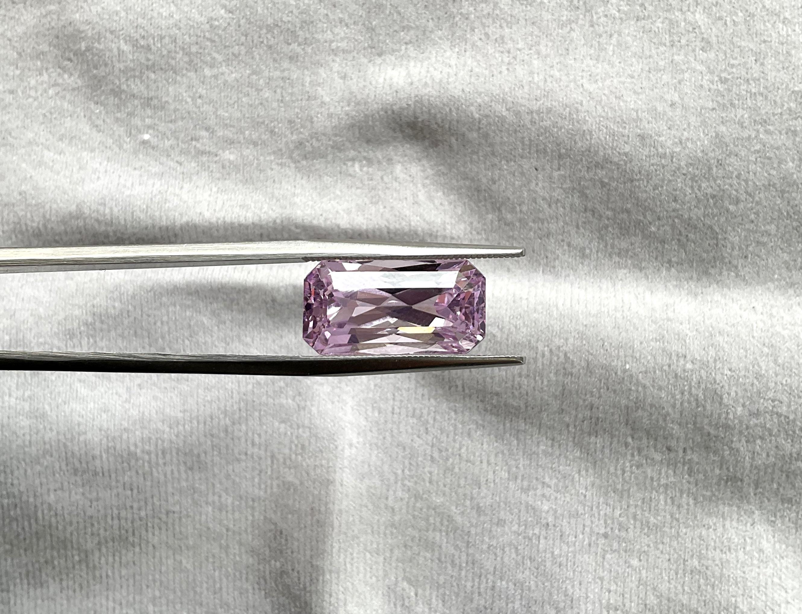 High Quality 10.25 Carats Pink Kunzite Octagon Cut stone For jewelry Natural Gem 4