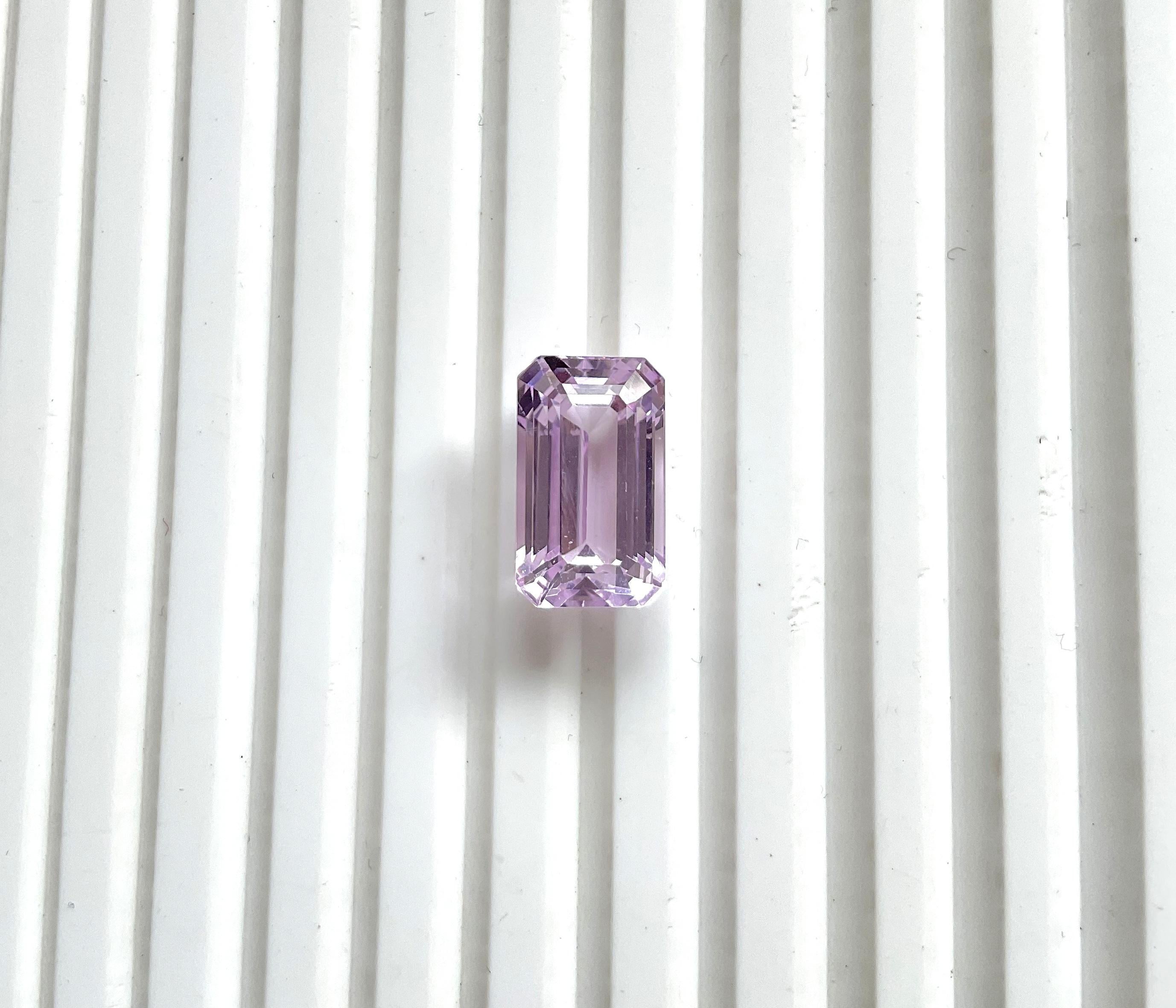 Women's or Men's High Quality 12.65 Carats Pink Kunzite Octagon Cut stone For jewelry Natural Gem