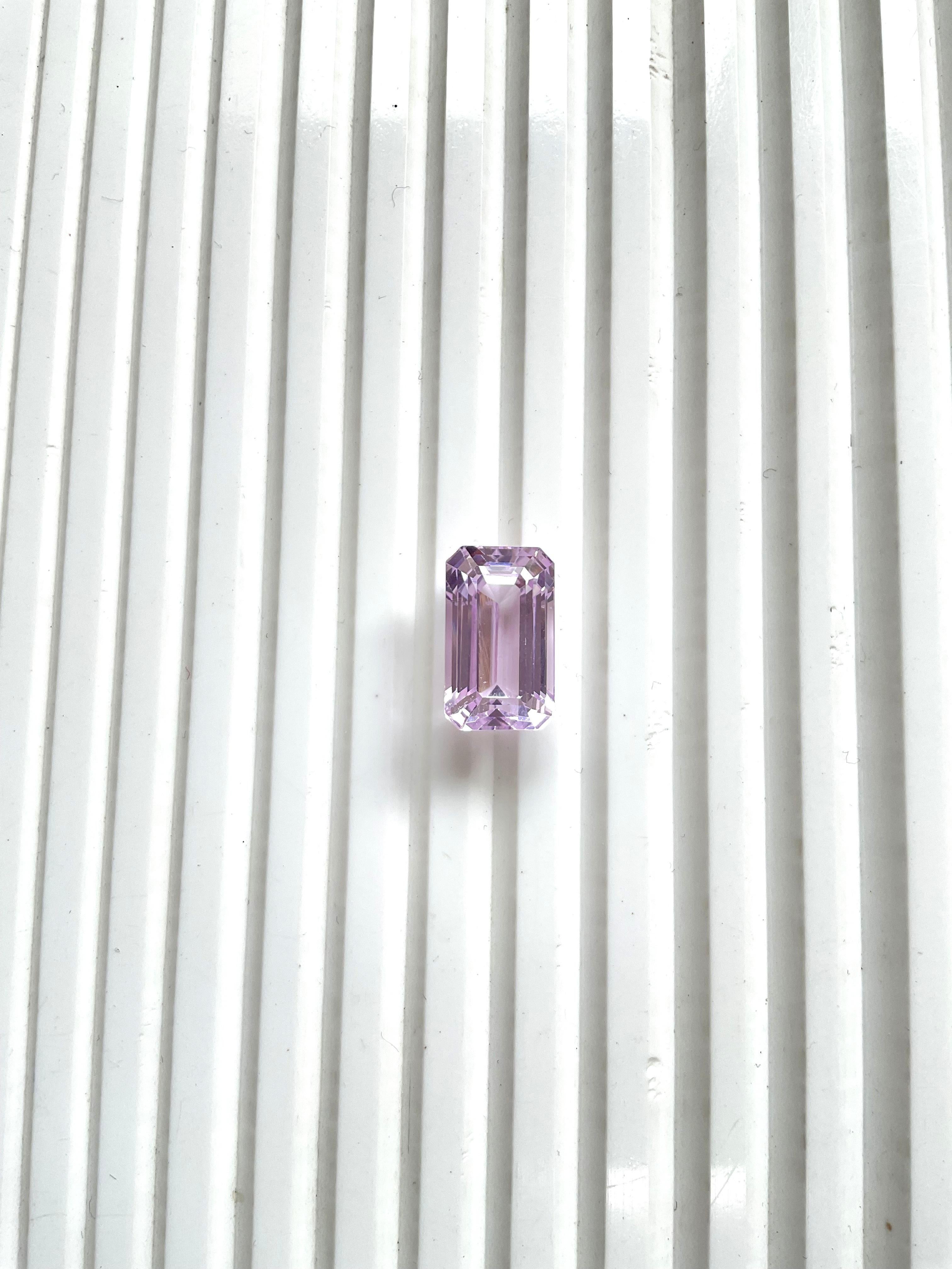 High Quality 12.65 Carats Pink Kunzite Octagon Cut stone For jewelry Natural Gem 1