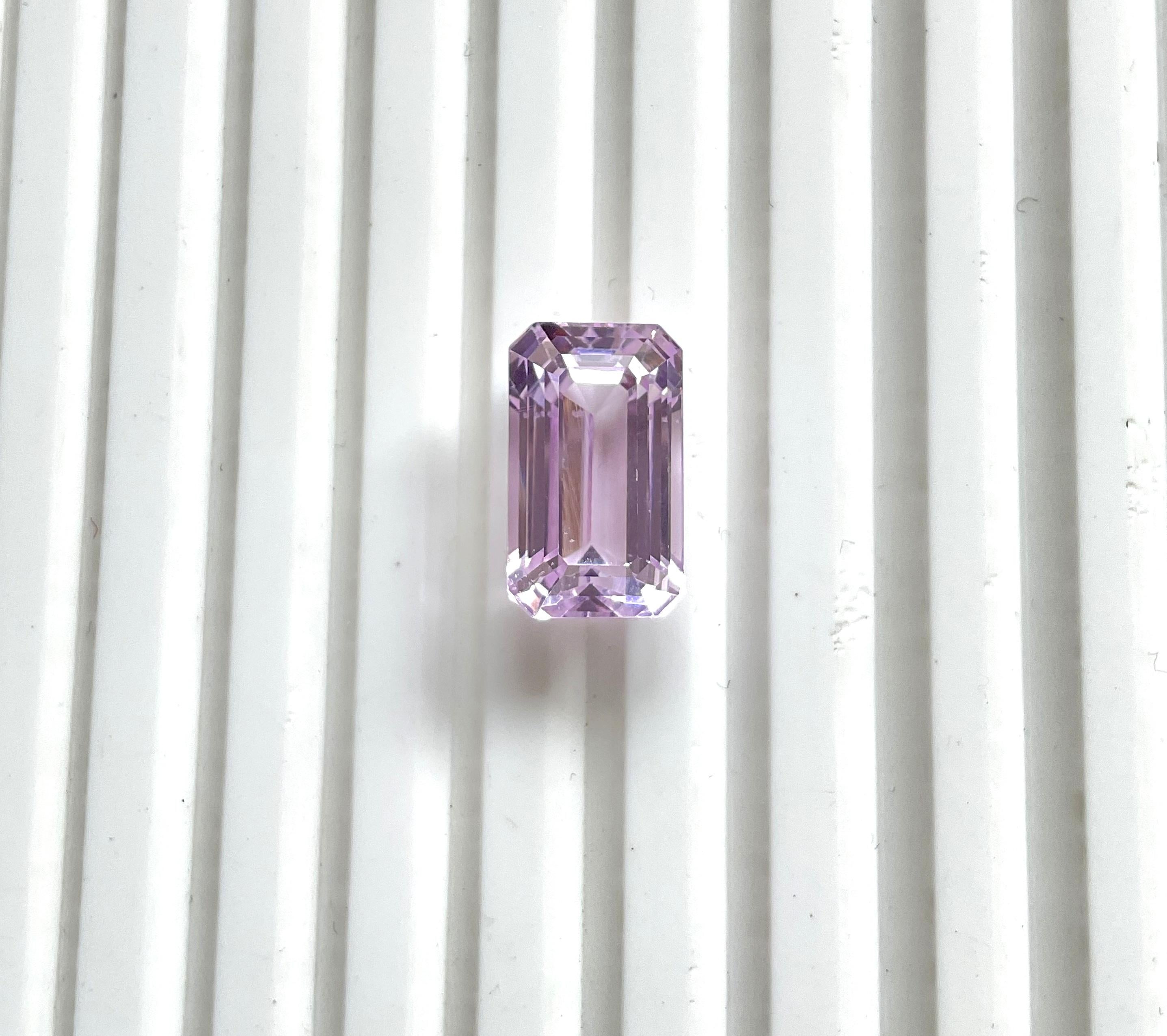 High Quality 12.65 Carats Pink Kunzite Octagon Cut stone For jewelry Natural Gem 2