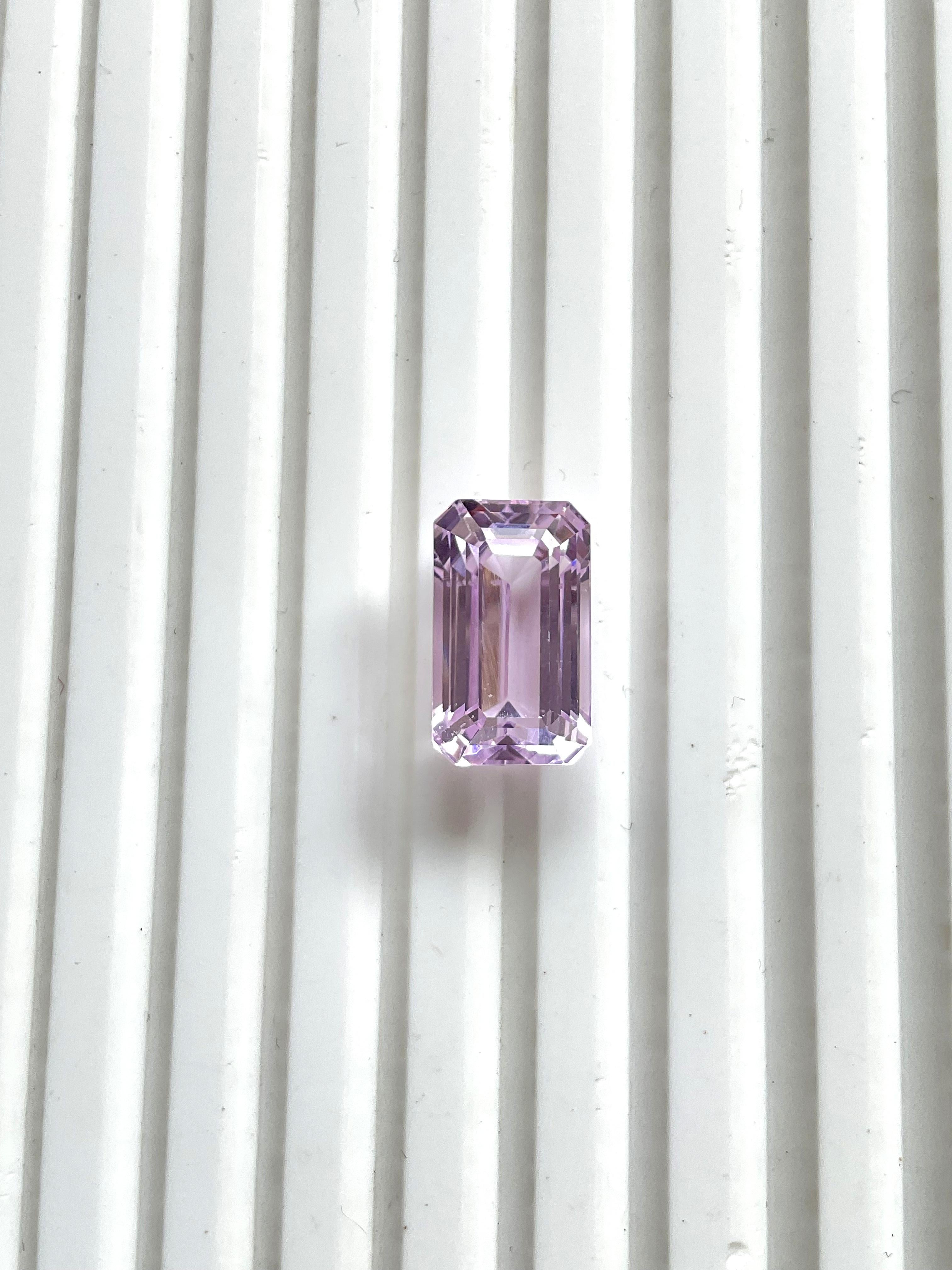 High Quality 12.65 Carats Pink Kunzite Octagon Cut stone For jewelry Natural Gem 3