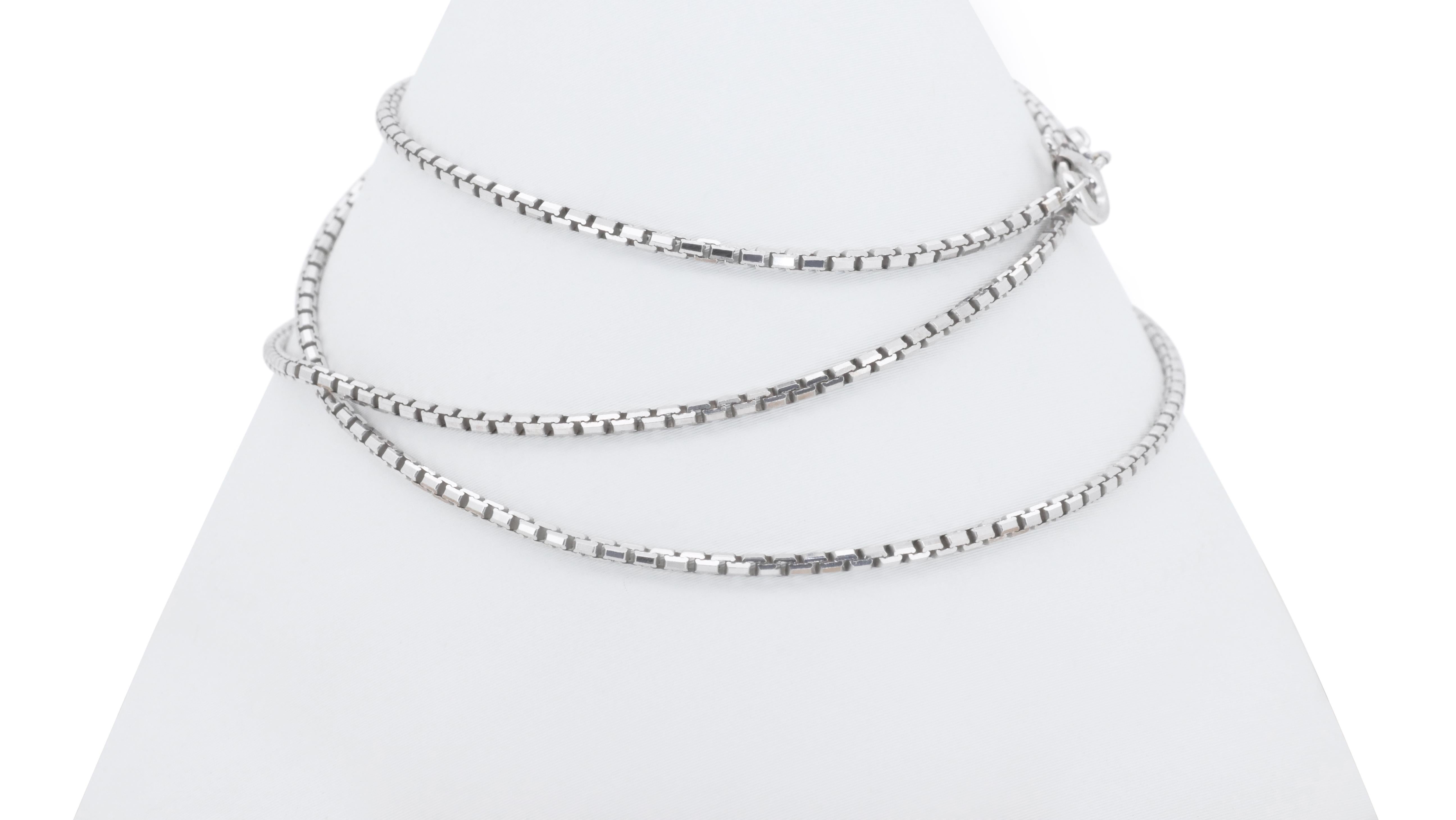 Schillernde 14k Weißgold Kette Halskette im Zustand „Neu“ in רמת גן, IL