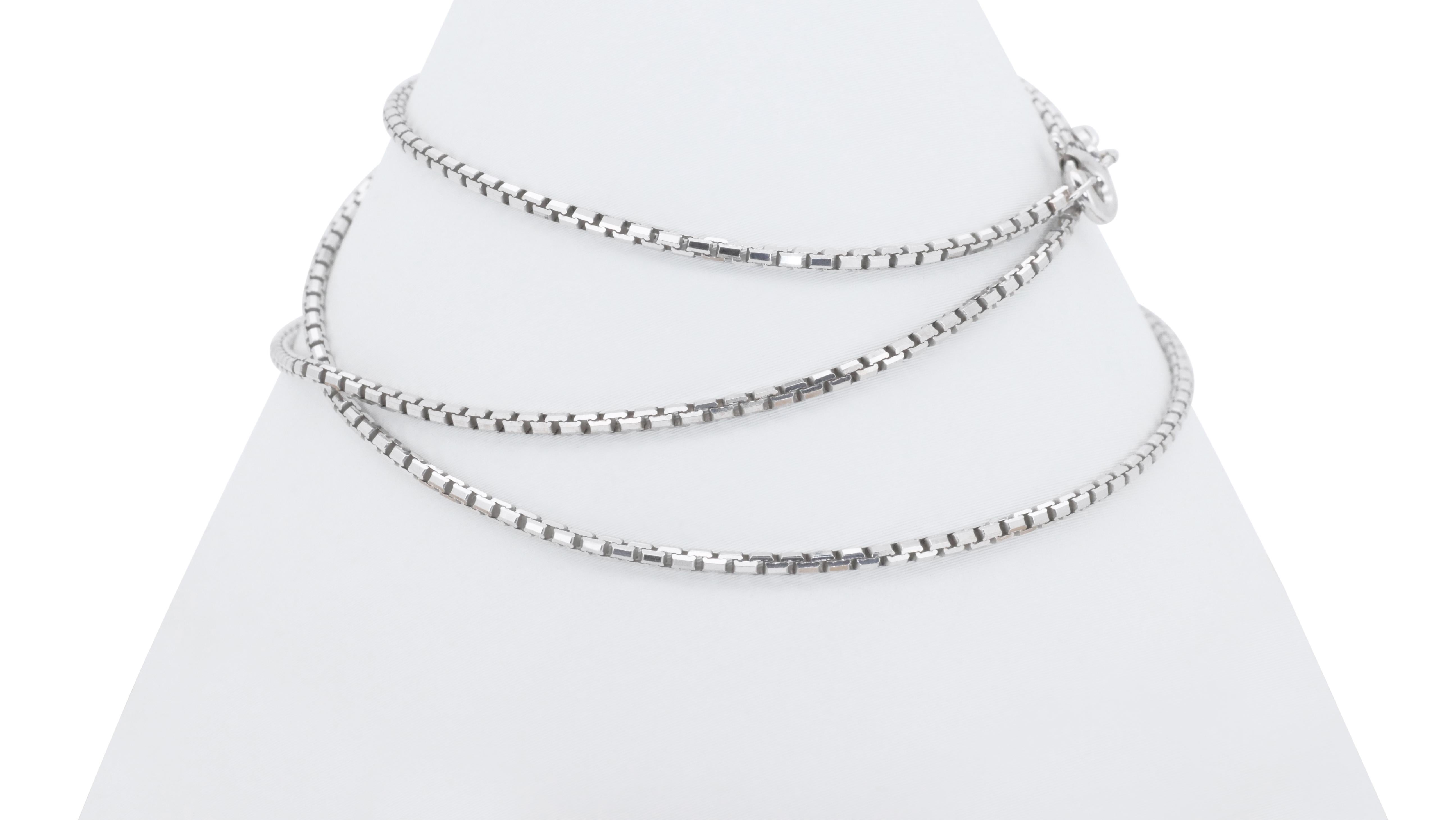 Schillernde 14k Weißgold Kette Halskette Damen