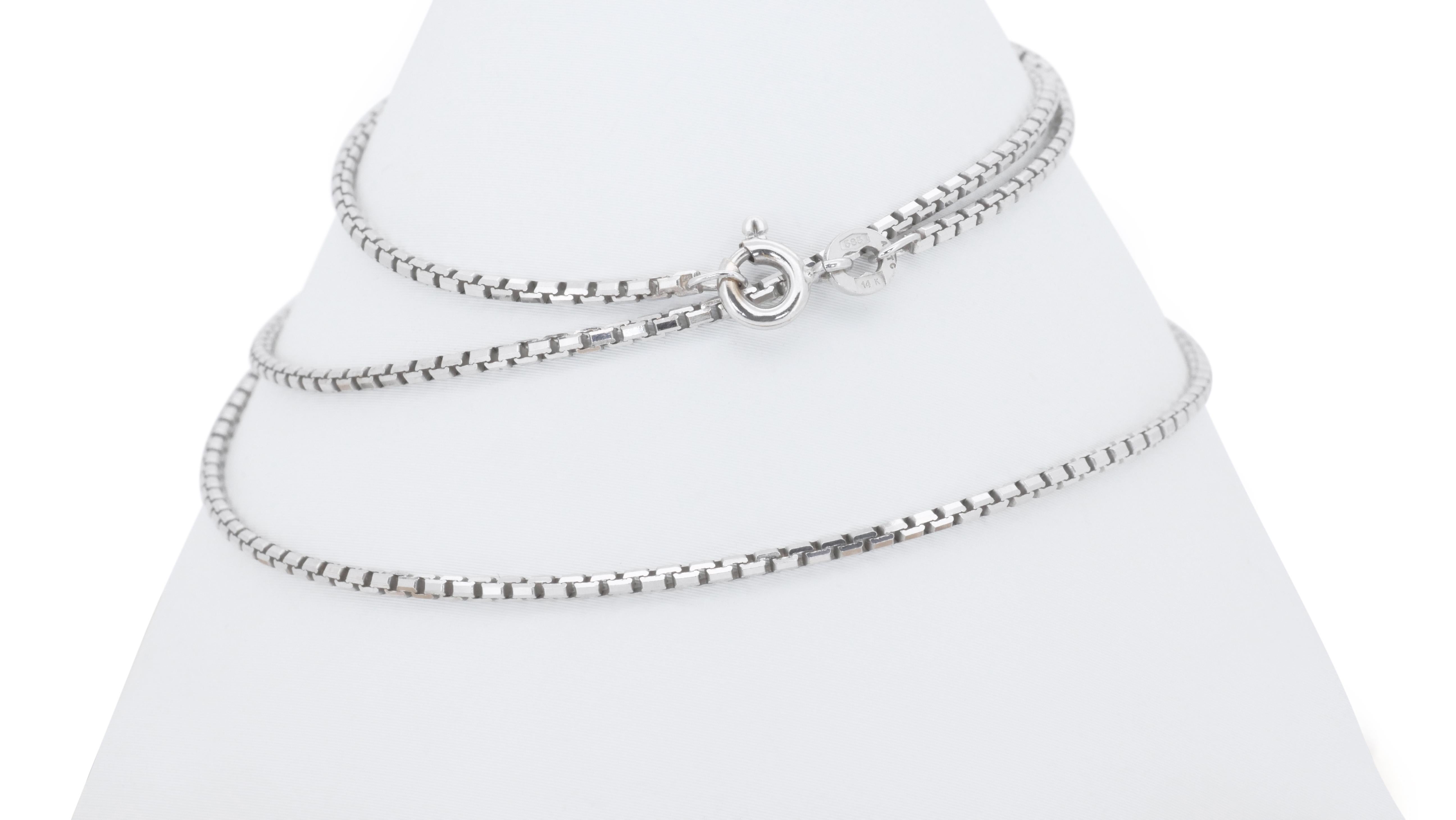 Schillernde 14k Weißgold Kette Halskette 2