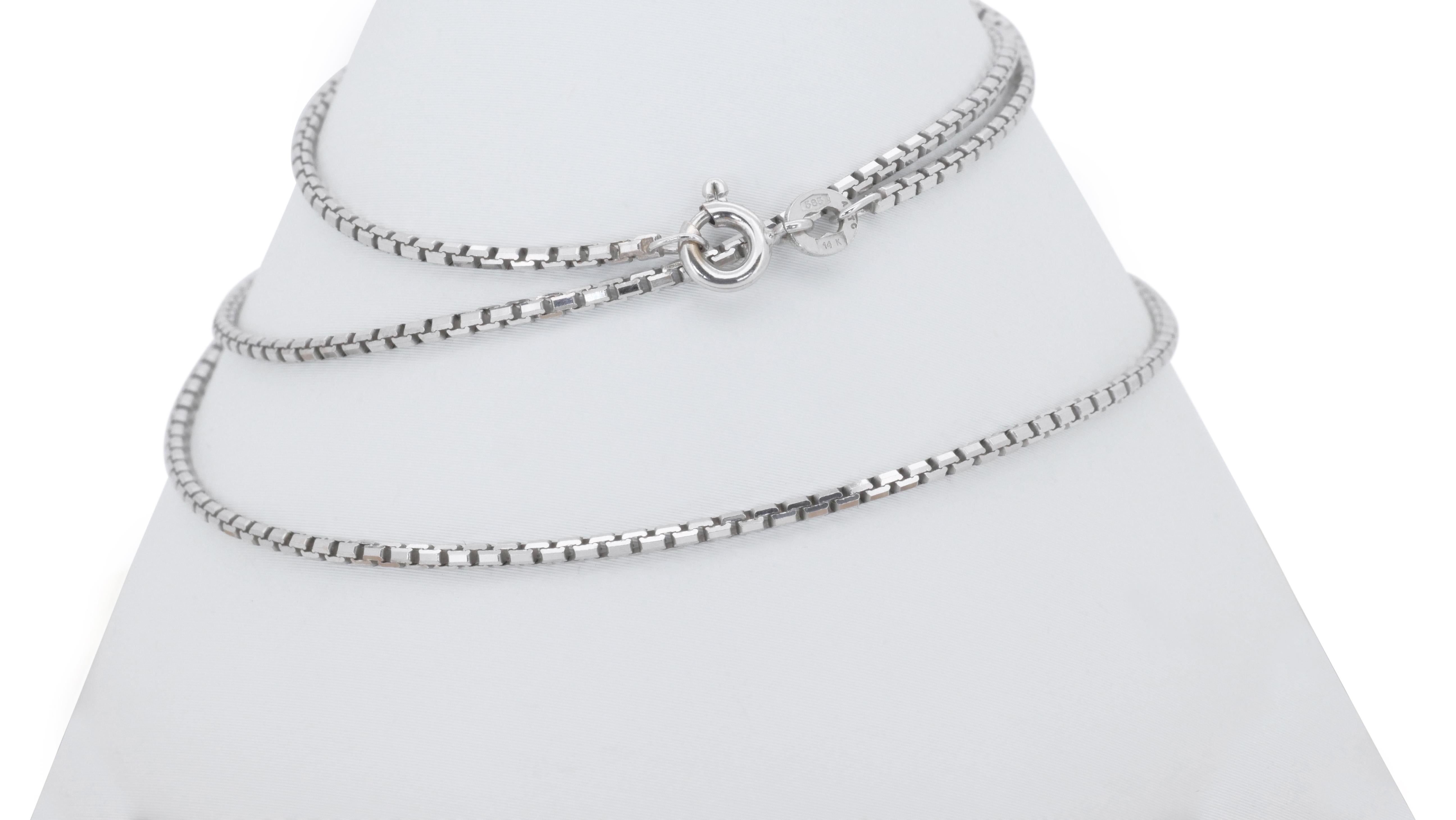 Schillernde 14k Weißgold Kette Halskette 3