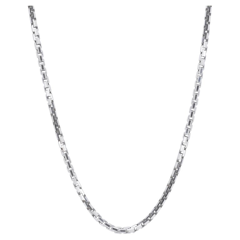 Dazzling 14k White Gold Chain Necklace at 1stDibs