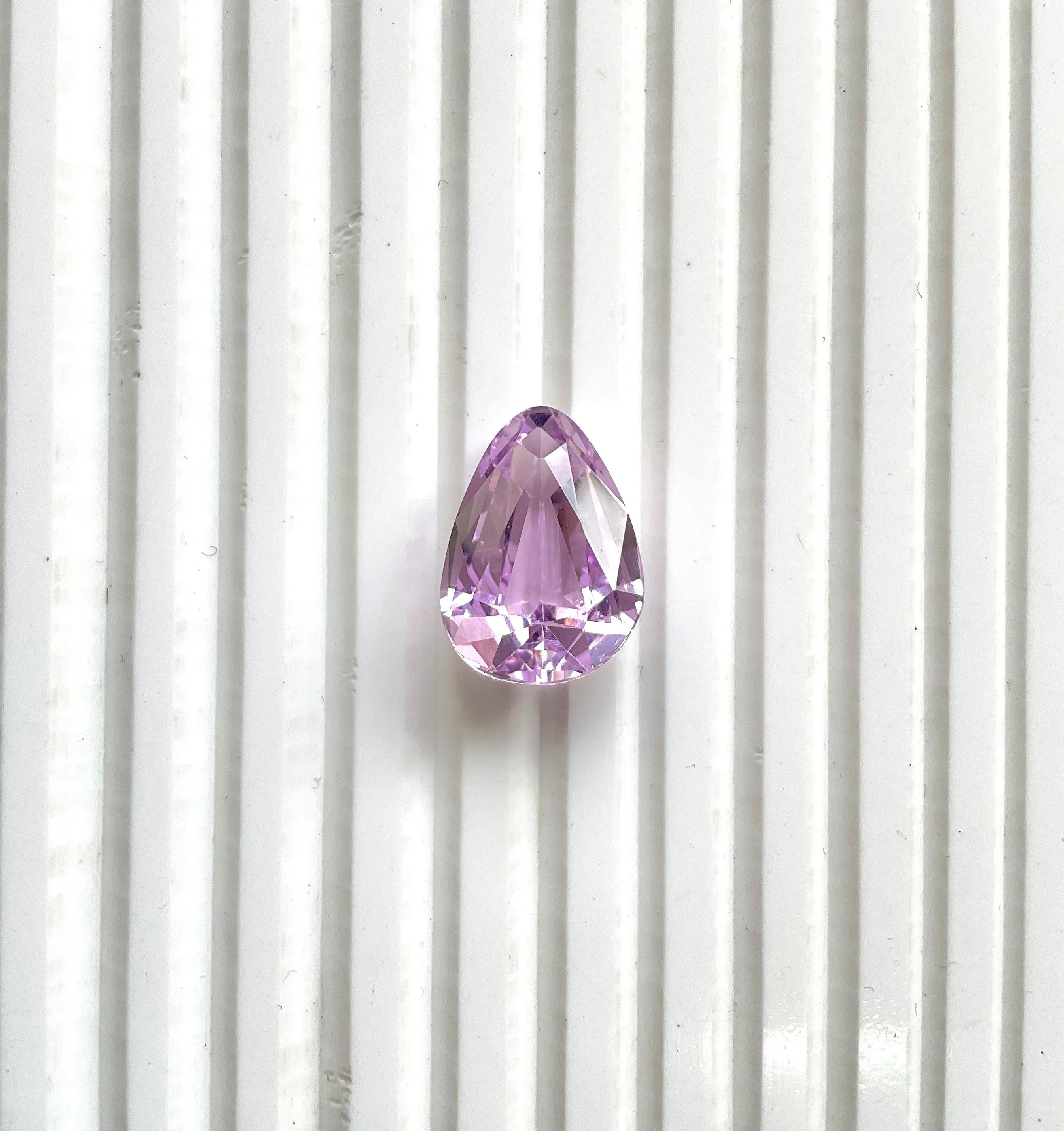 Hohe Qualität 15,70 Karat Rosa Kunzit Pear Cut Stein für Schmuck Natural Gem (Art déco)