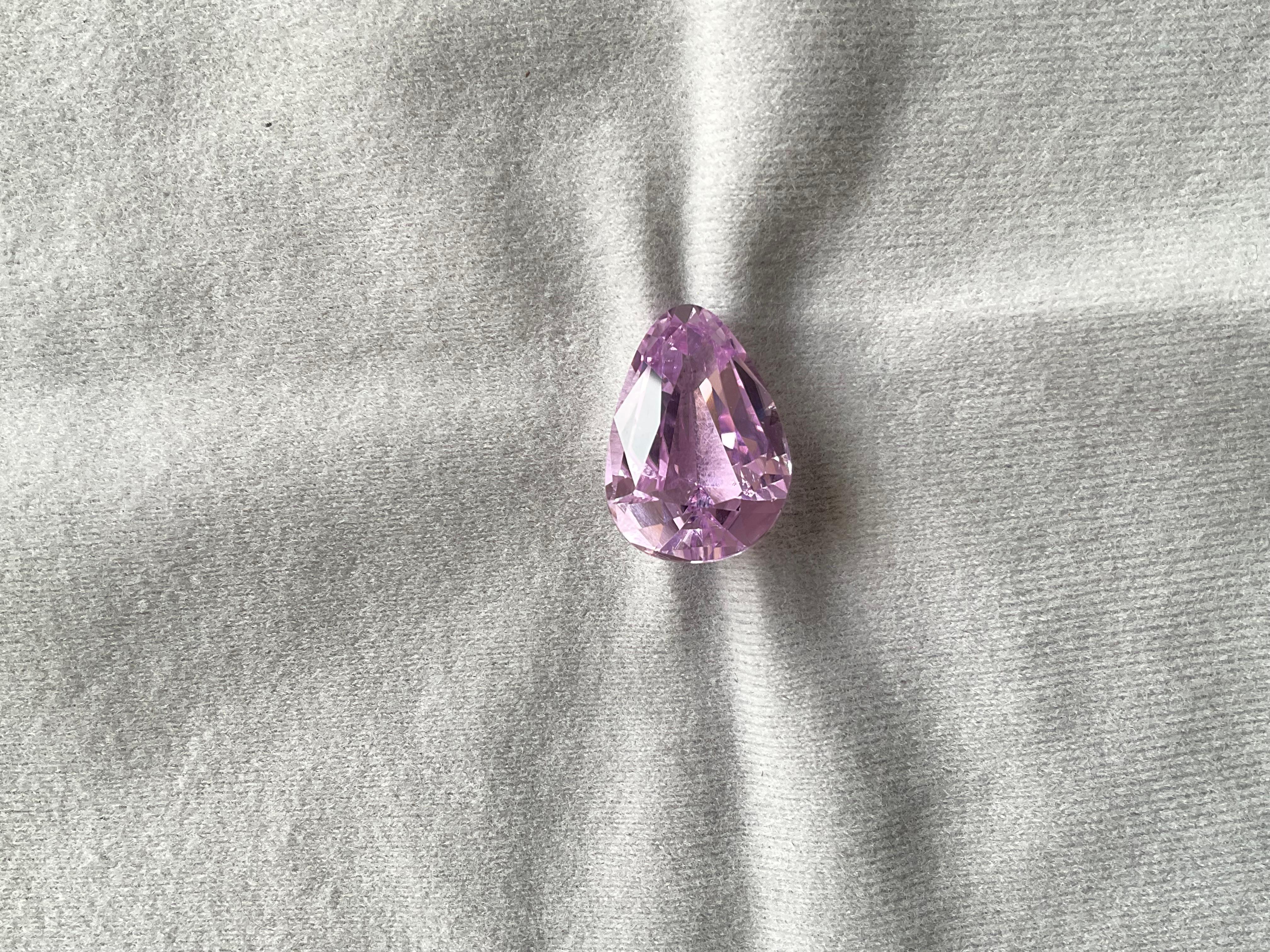 Hohe Qualität 15,70 Karat Rosa Kunzit Pear Cut Stein für Schmuck Natural Gem im Angebot 1