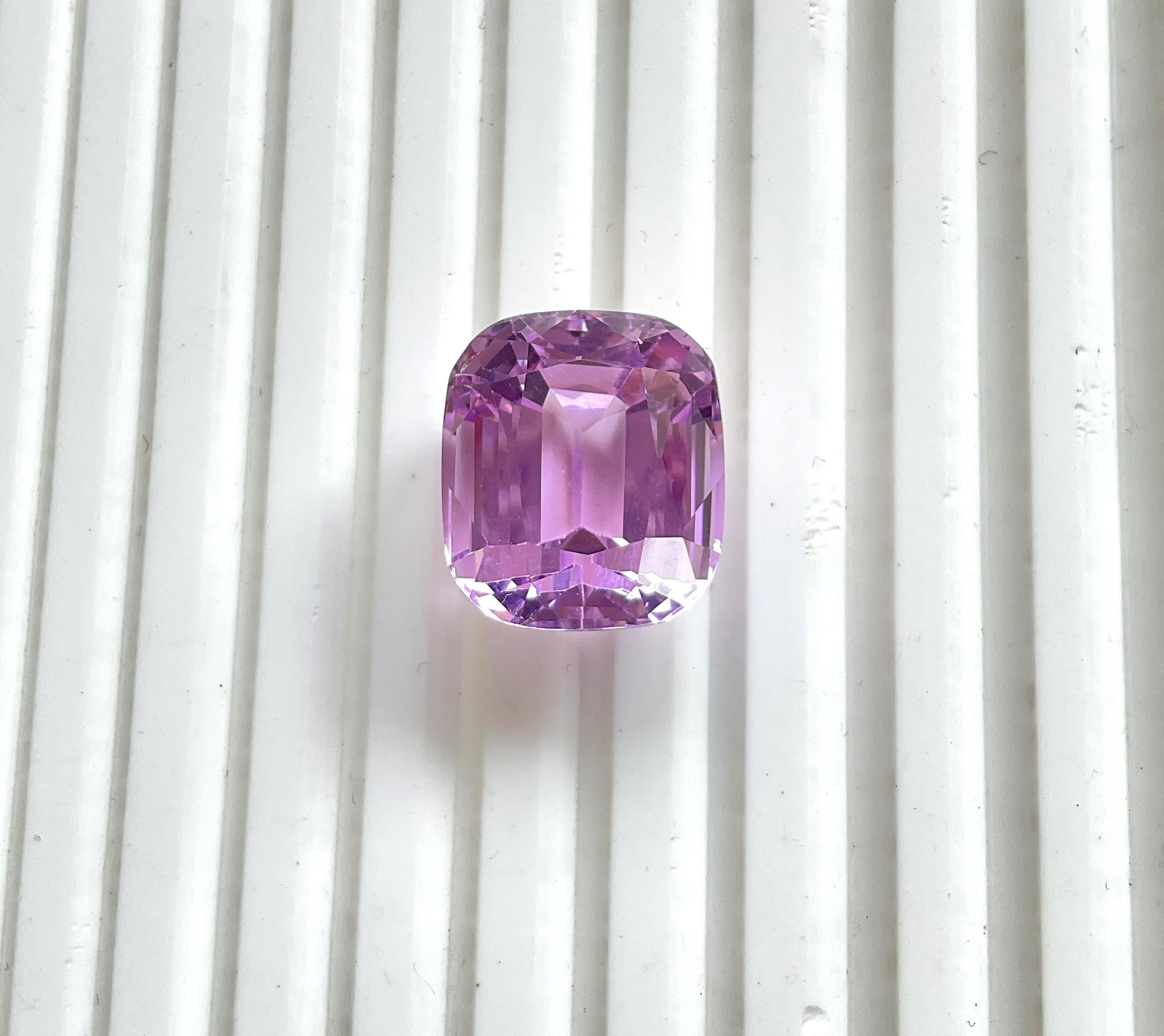 High Quality 27.65 Carats Pink Kunzite Cushion Cut stone For jewelry Natural Gem 2