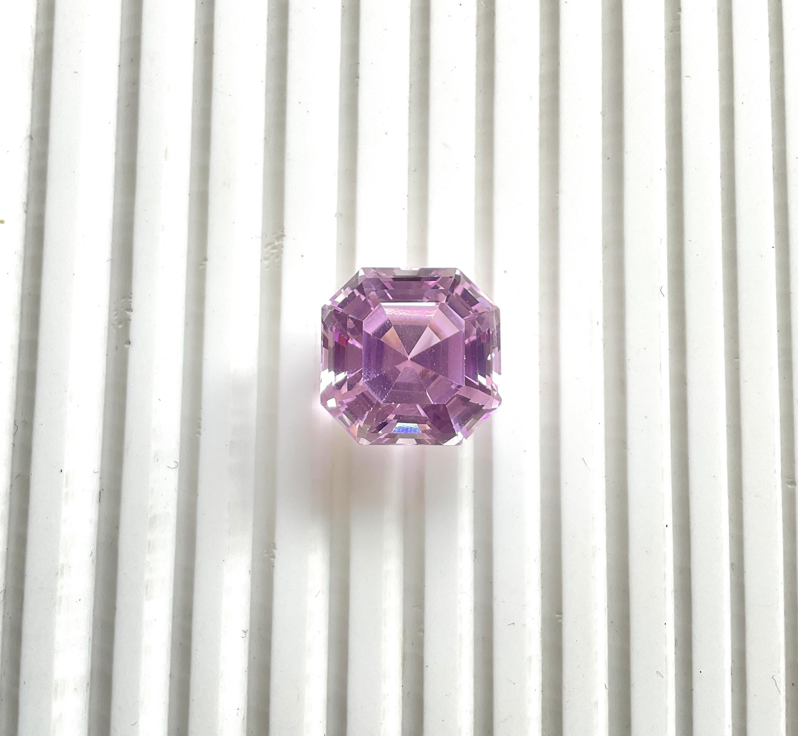 Art Deco High Quality 31.15 Carats Pink Kunzite Asscher Cut stone For jewelry Natural Gem