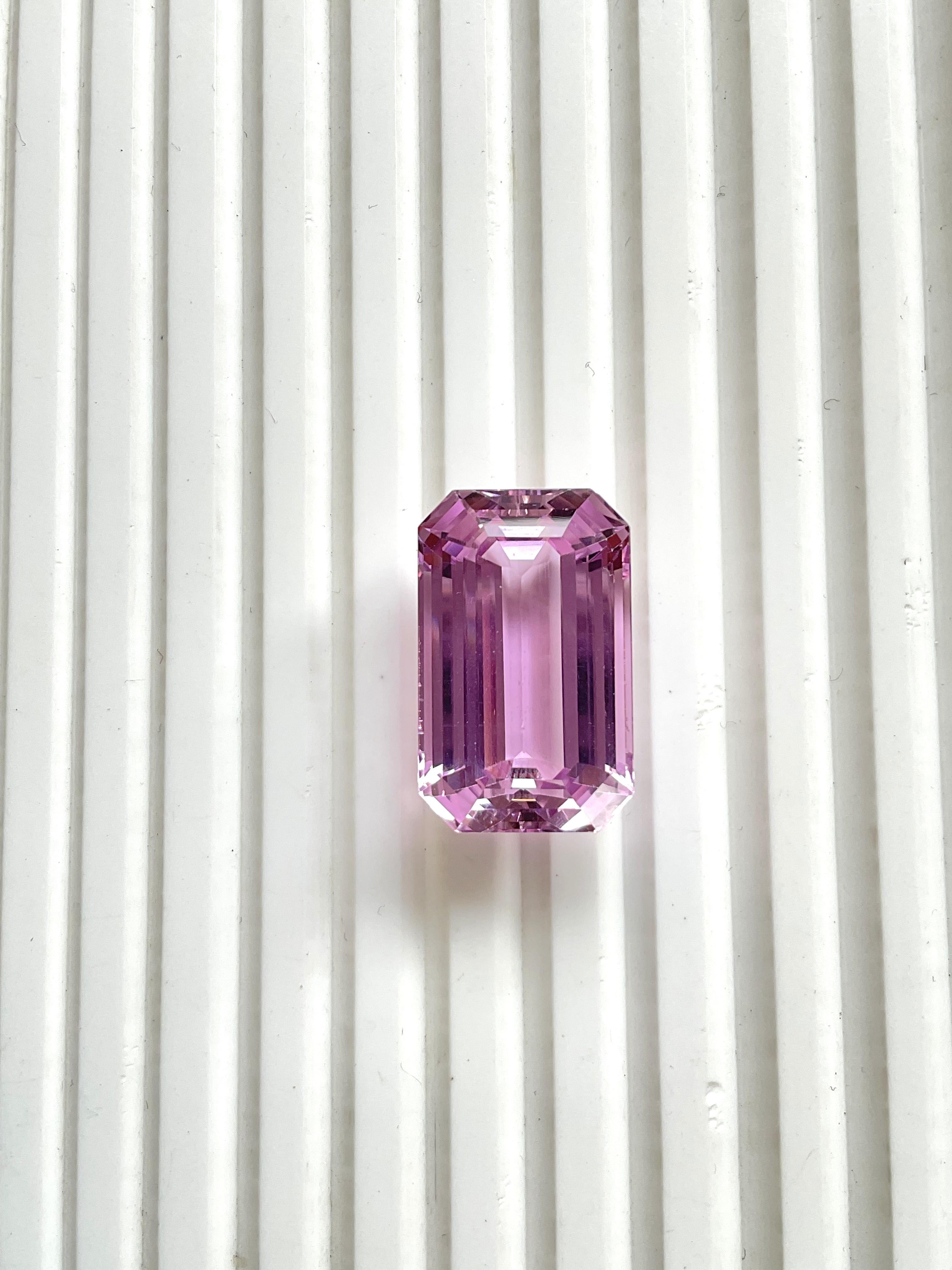 Women's or Men's High Quality 39.56 Carats Pink Kunzite Octagon Cut stone For jewelry Natural Gem