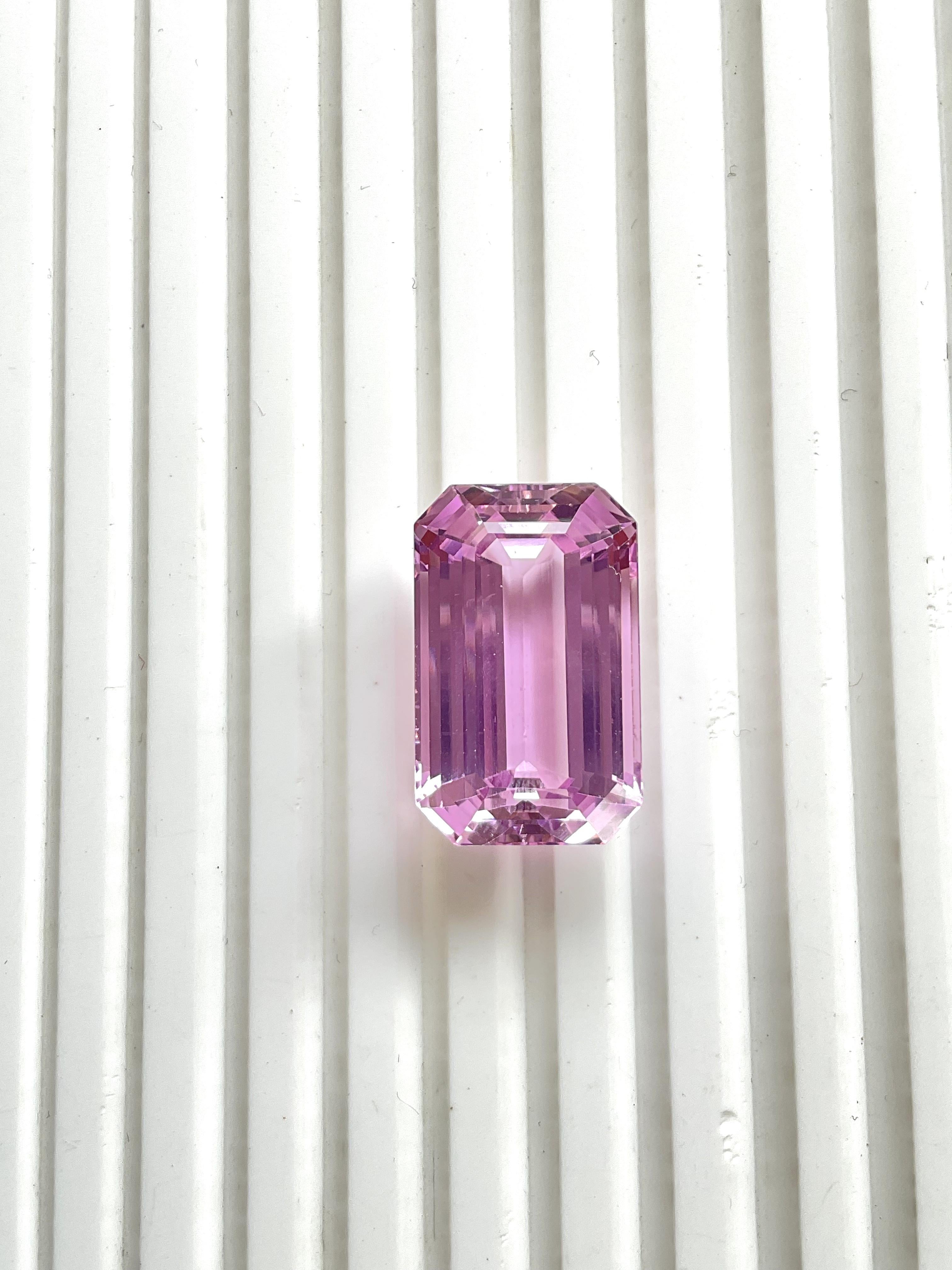 High Quality 39.56 Carats Pink Kunzite Octagon Cut stone For jewelry Natural Gem 1