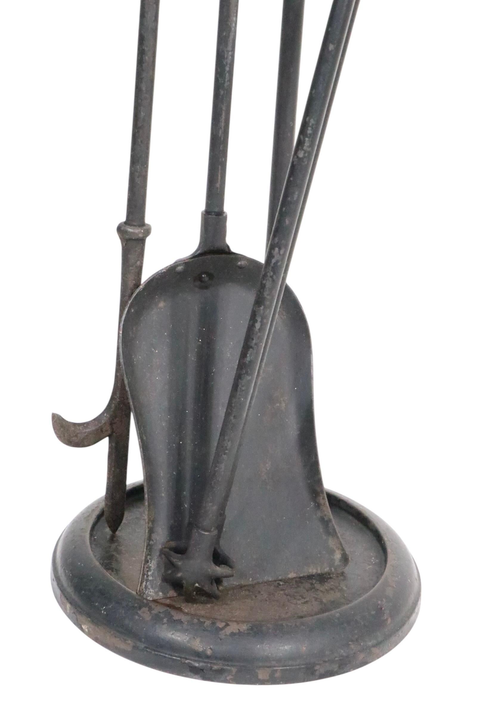 4 uds. de alta calidad  Juego de herramientas de latón y hierro para chimenea by Rostrand en venta 2