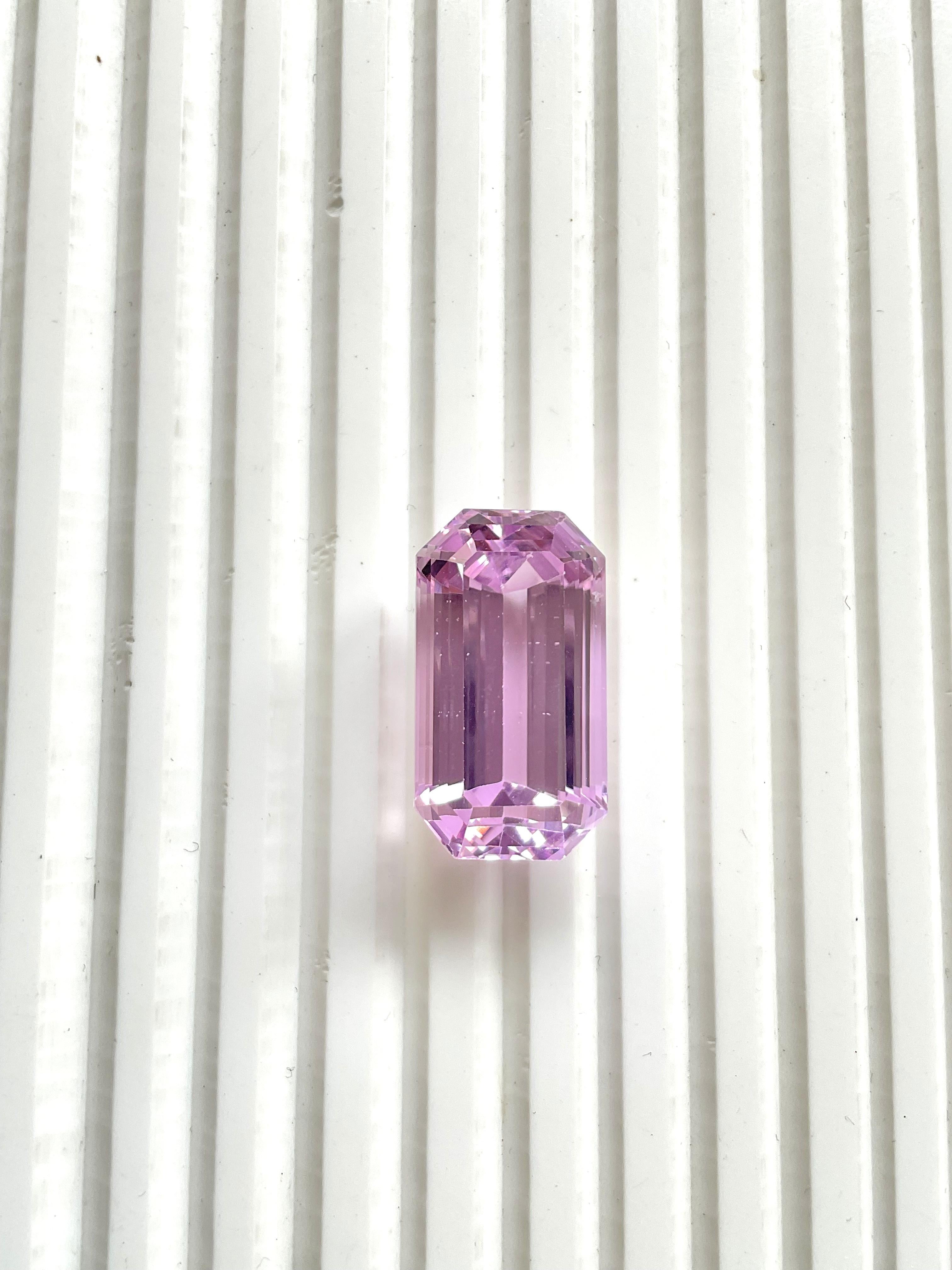 High Quality 41.80 Carats Pink Kunzite Octagon Cut stone For jewelry Natural Gem 3