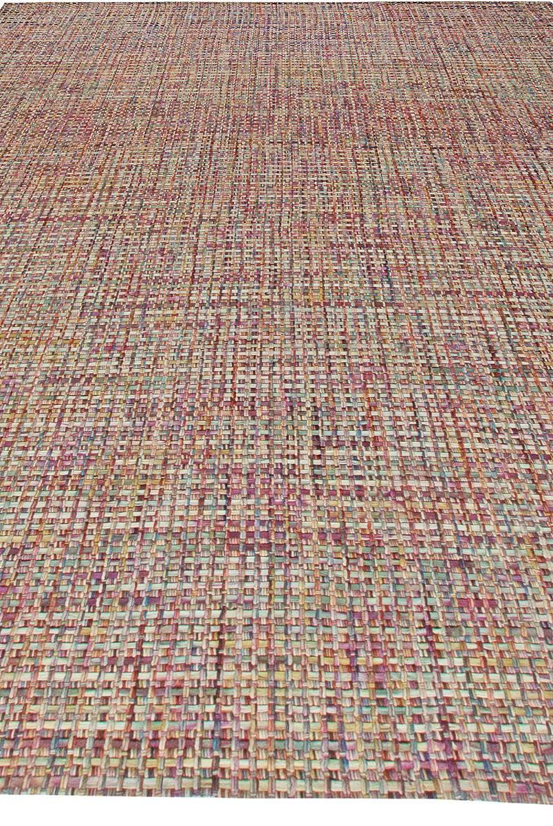 Abstrakter, moderner, mehrfarbiger Teppich von Doris Leslie Blau in hoher Qualität (Indisch) im Angebot