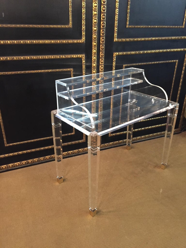 High Quality Acrylic Desk Stands on 4 High Legs For Sale at 1stDibs