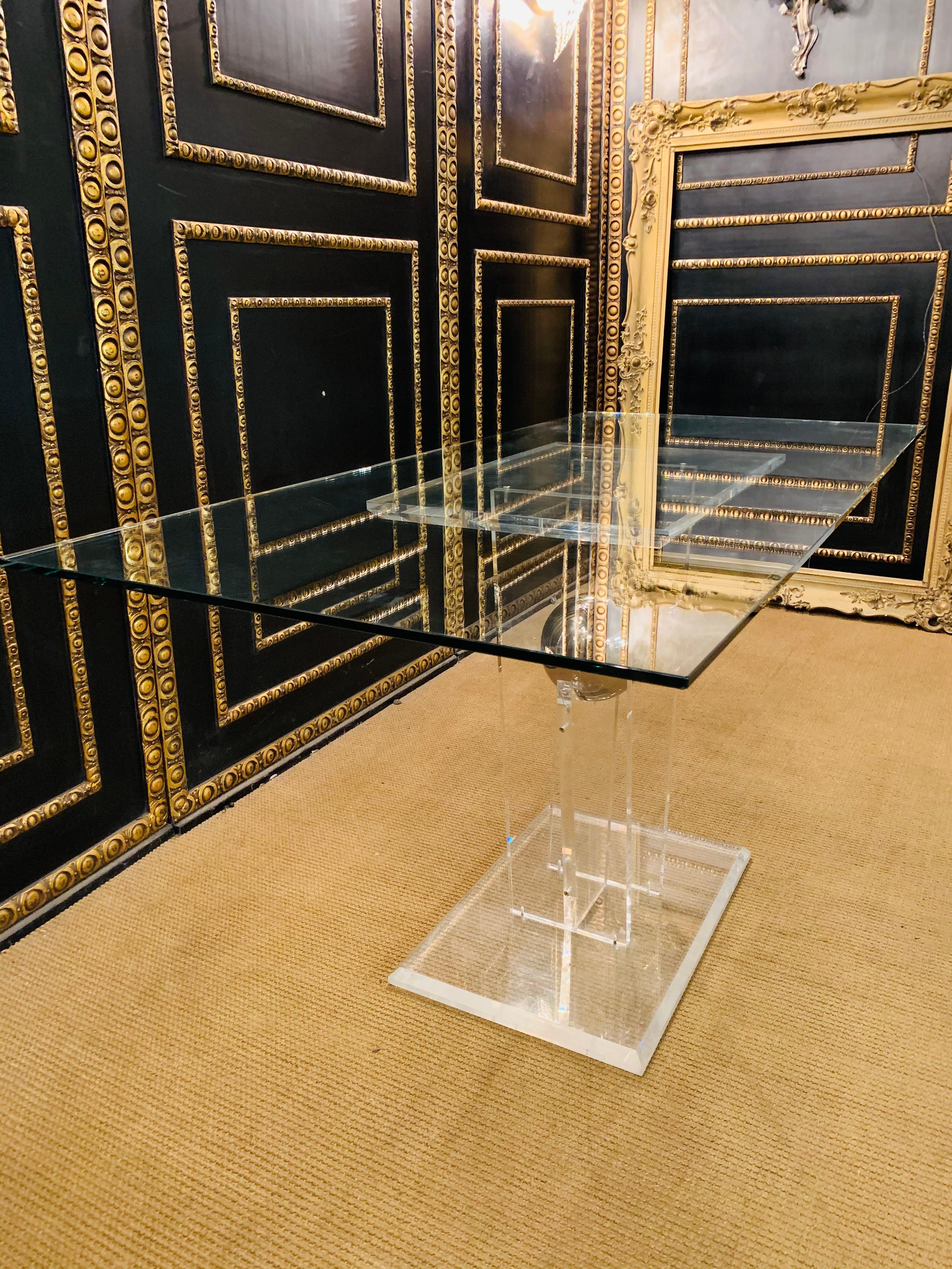 High Quality Acrylic Dining Table with Rectangular Glass Top glazed 1