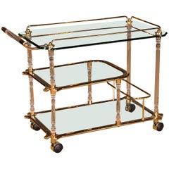High Quality Acrylic Serving Tray Table with Brass