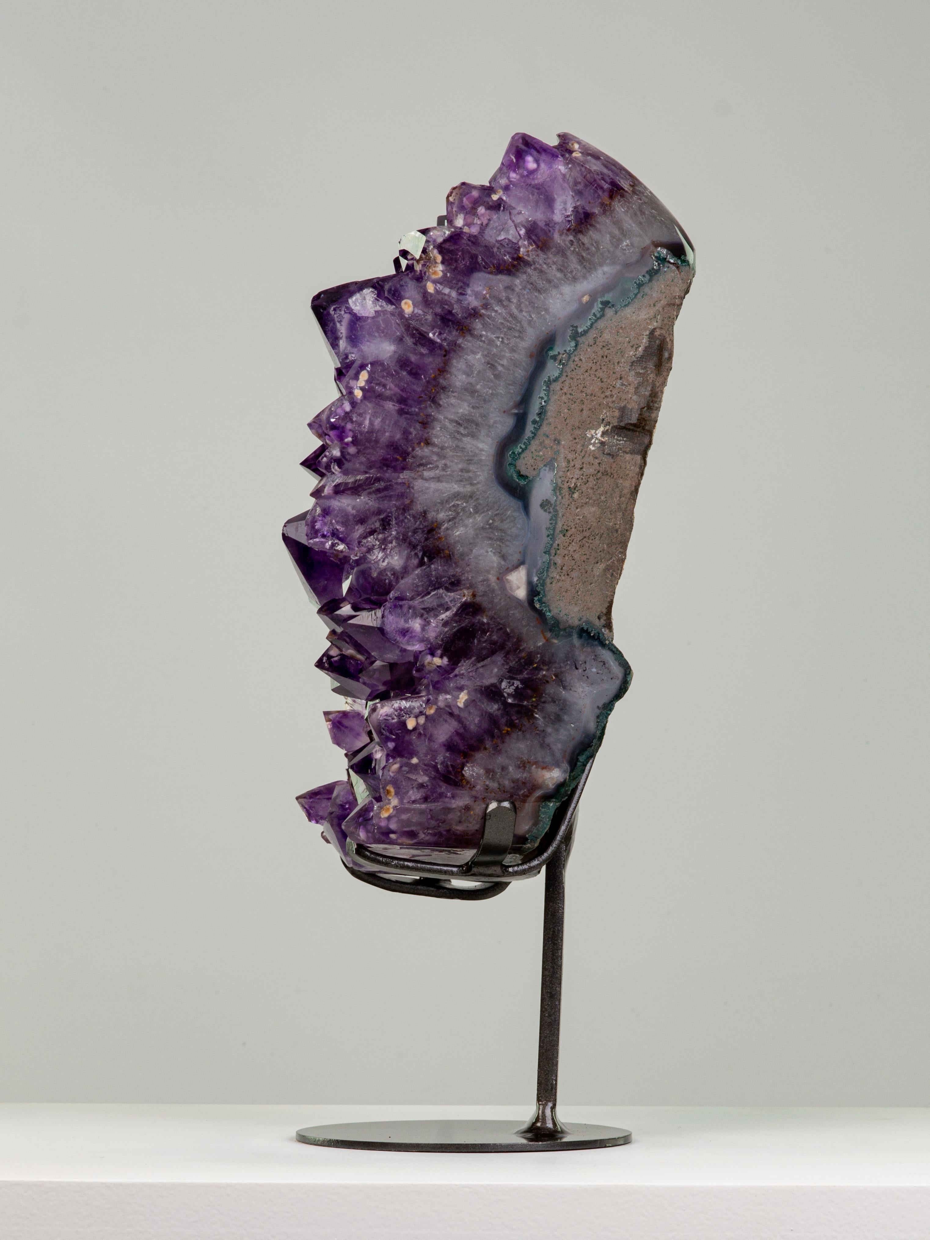 amethyst with goethite inclusions