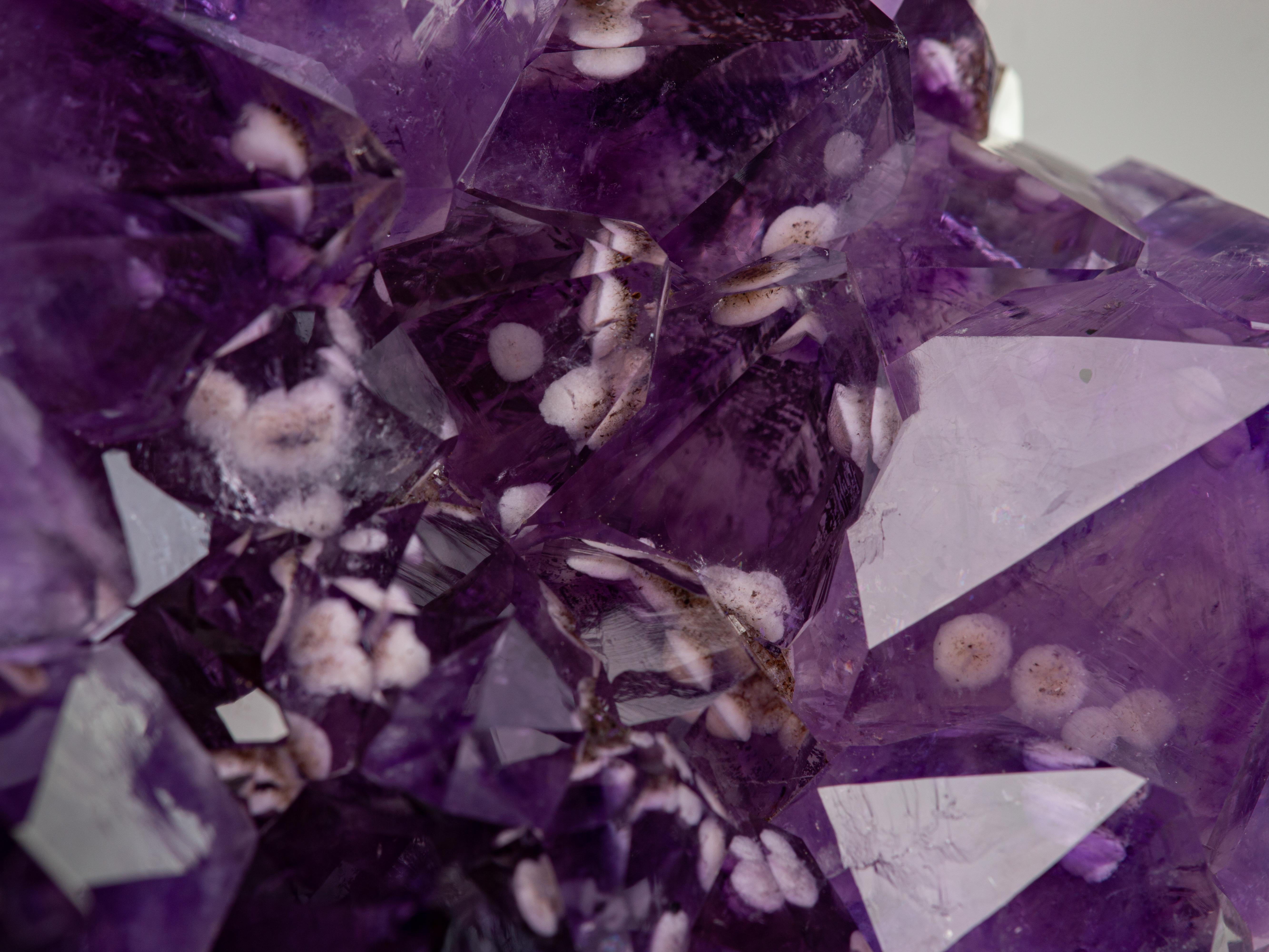 18th Century and Earlier High Quality Amethyst Goethite Inclusions Resembling Rosettes For Sale