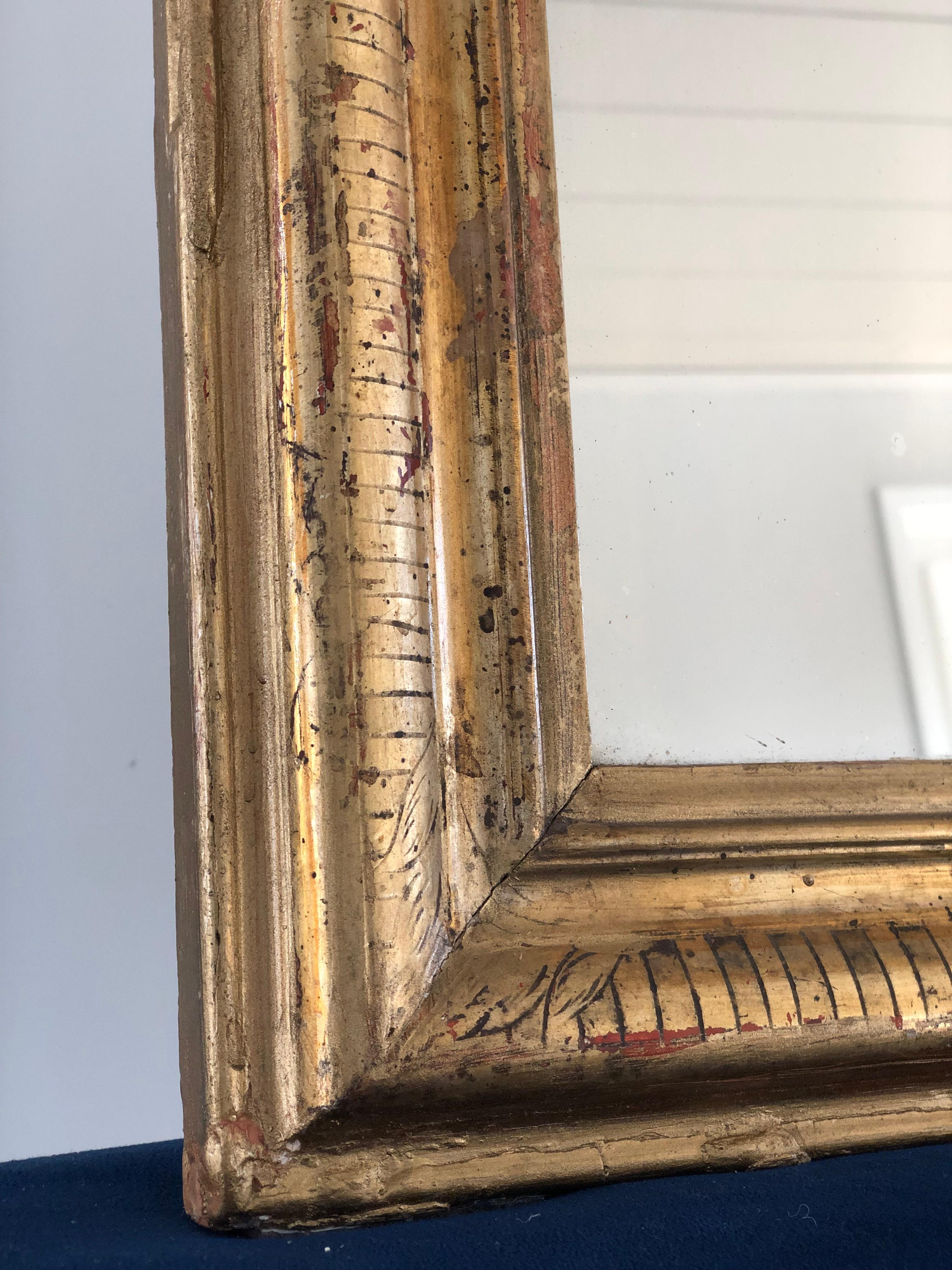 French High Quality Antique Louis Philippe Giltwood Mirror France Late 19th Century