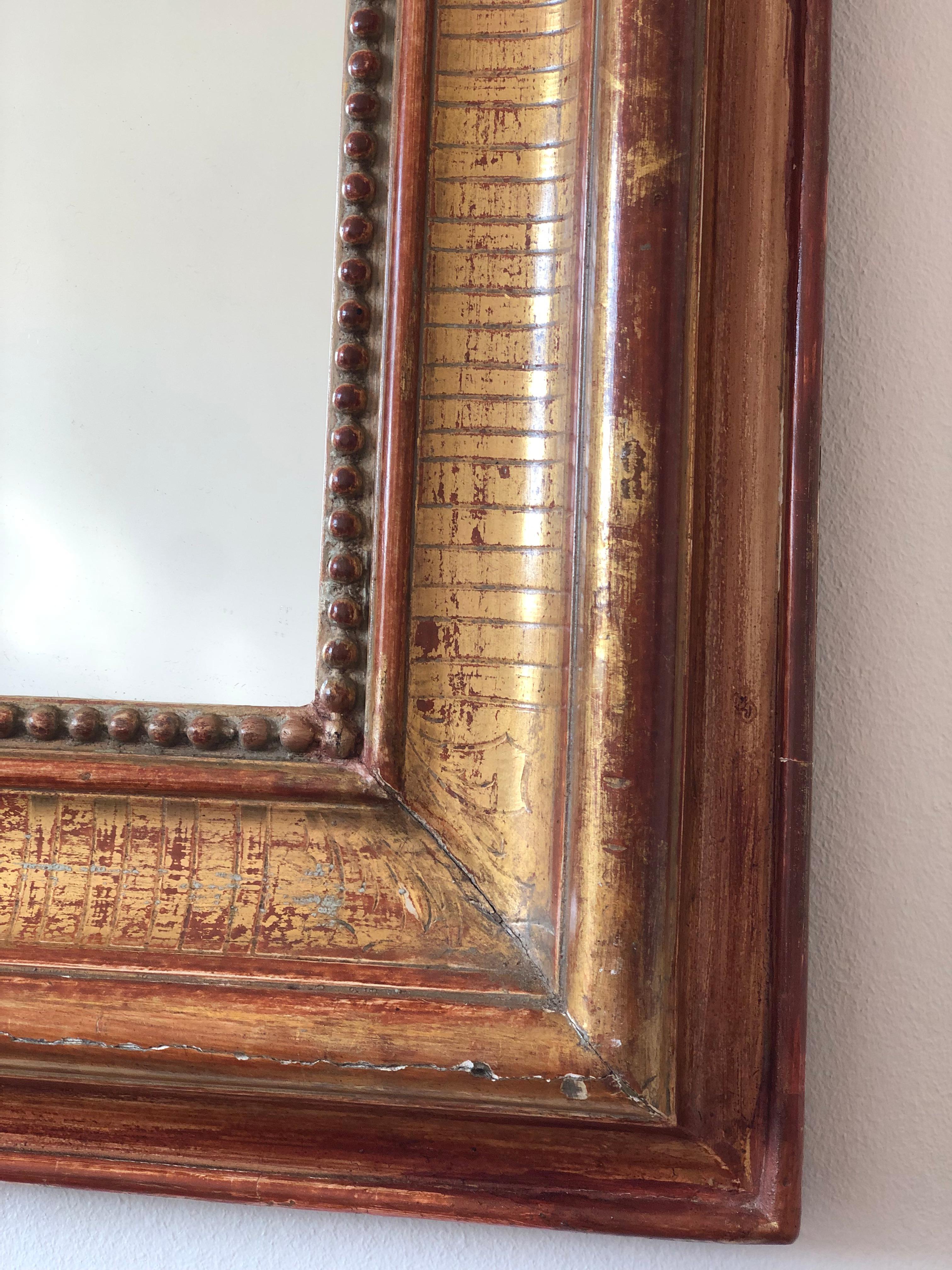 French High Quality Antique Louis Philippe Giltwood Mirror France Late 19th Century For Sale