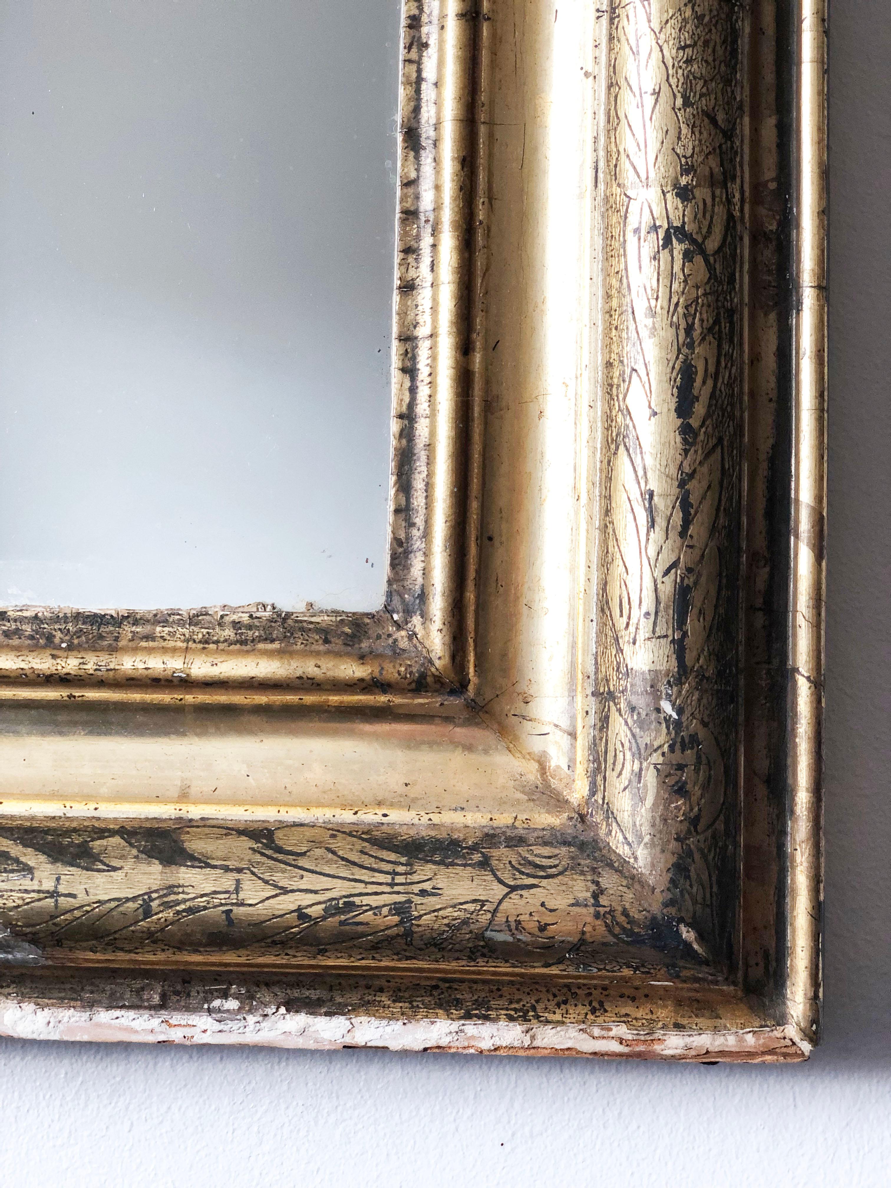French High Quality Antique Louis Philippe Giltwood Mirror France Late 19th Century For Sale