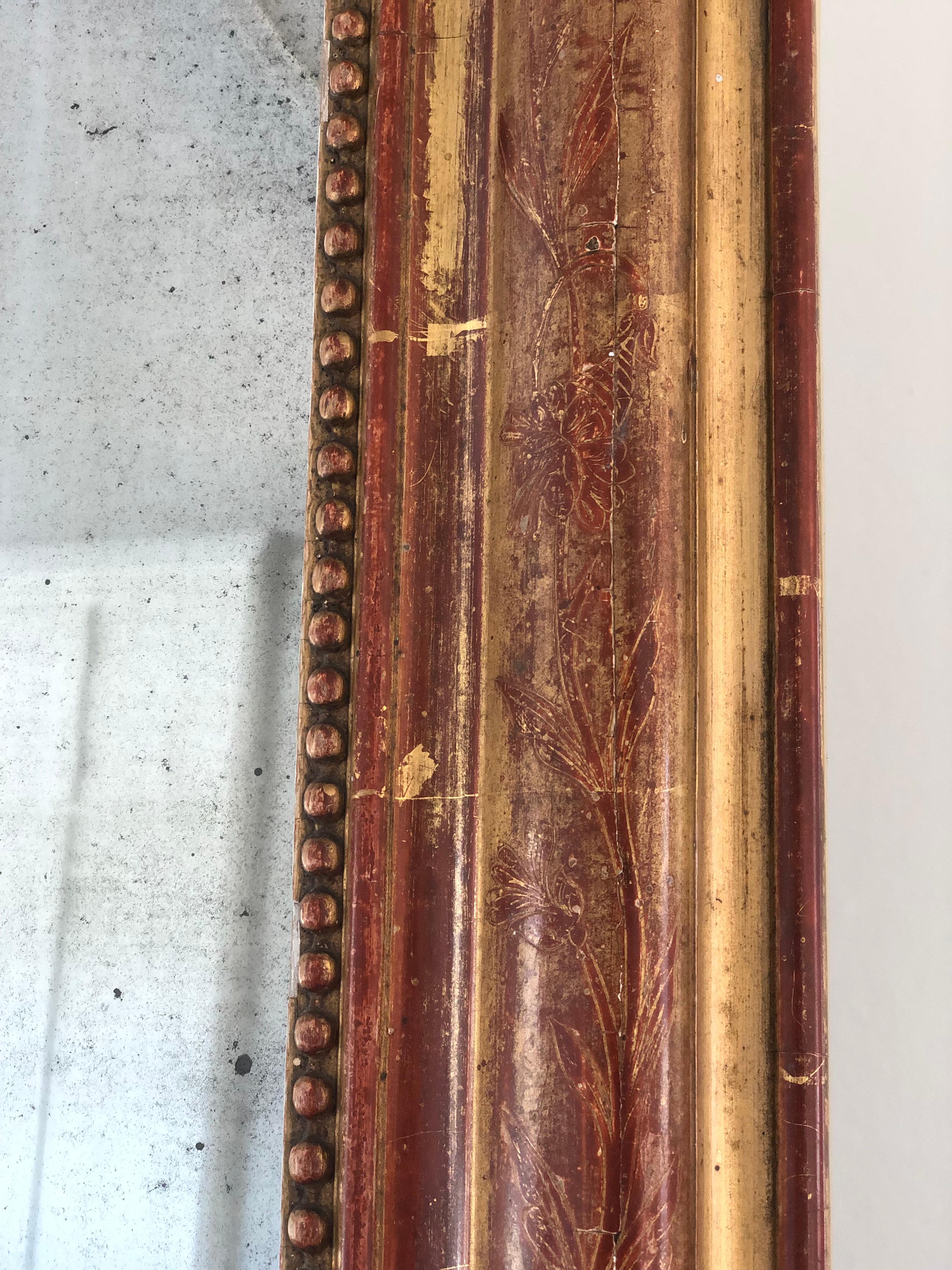 High Quality Antique Louis Philippe Giltwood Mirror France Late 19th Century In Good Condition For Sale In Bjuråker, SE