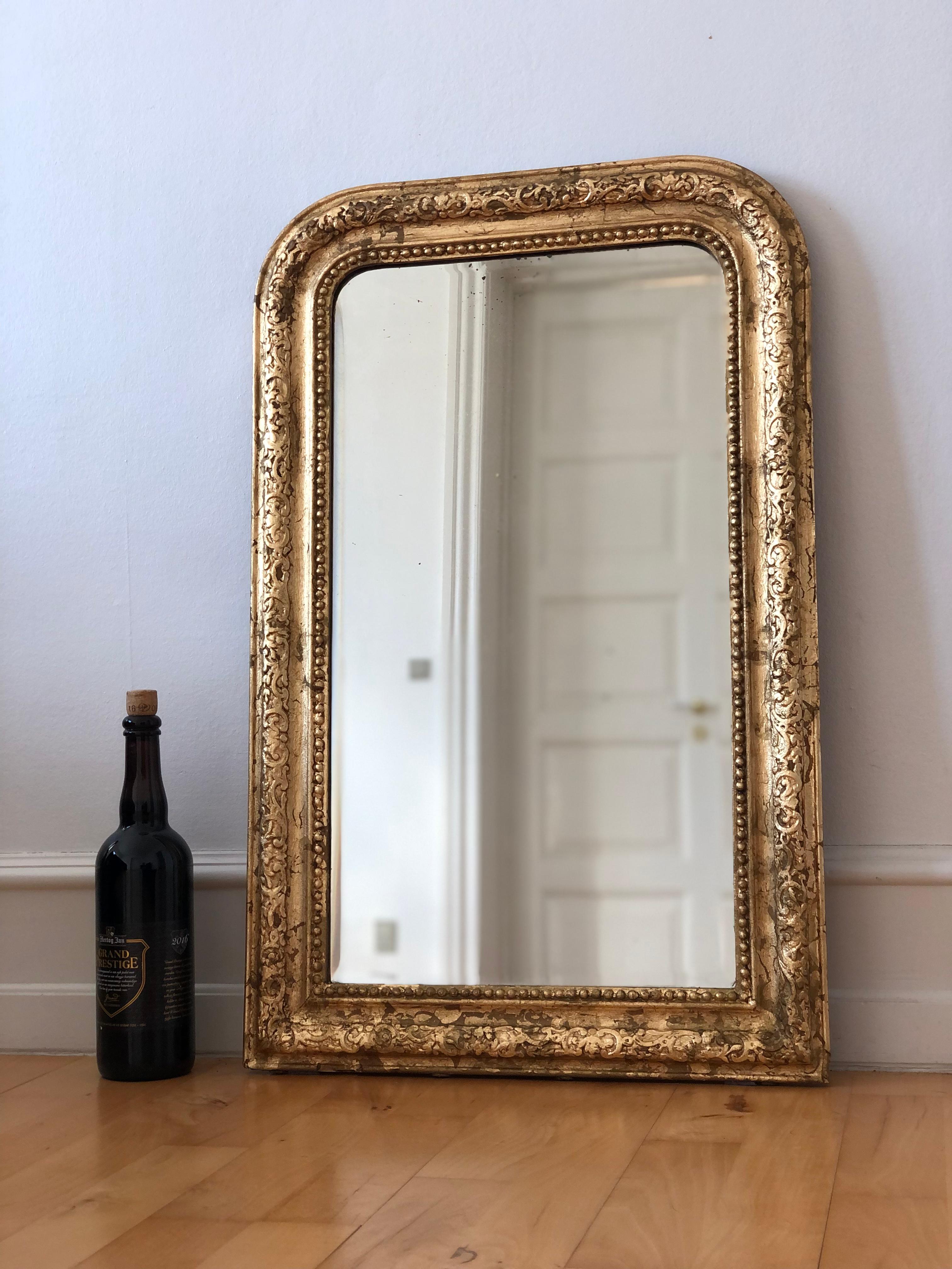 High Quality Antique Louis Philippe French Giltwood Mirror Late 19th Century For Sale 1