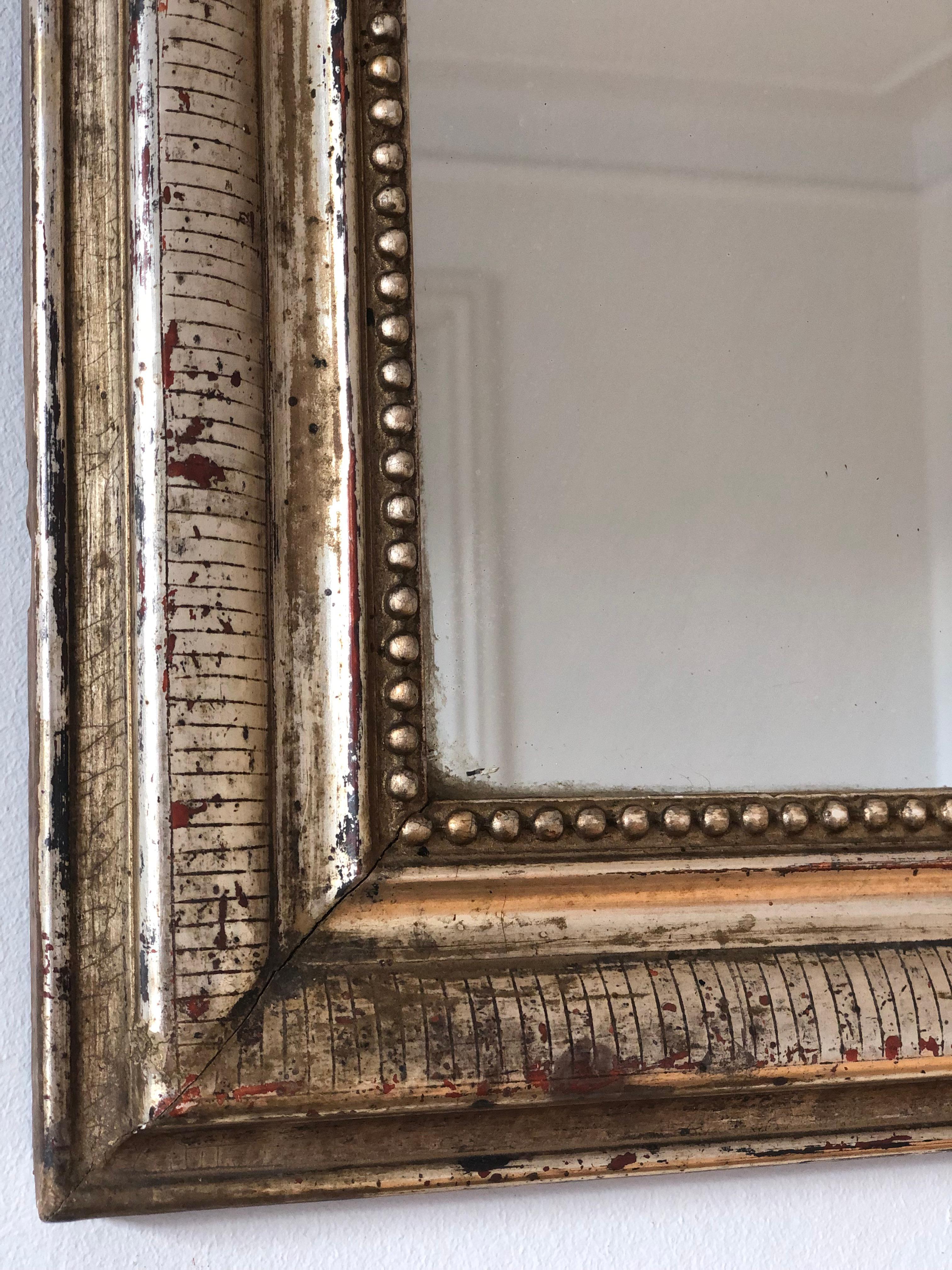Espejo Antiguo de Madera Dorada Louis Philippe de Alta Calidad Francia Finales del Siglo XIX en Bueno Estado en Sakskøbing, DK