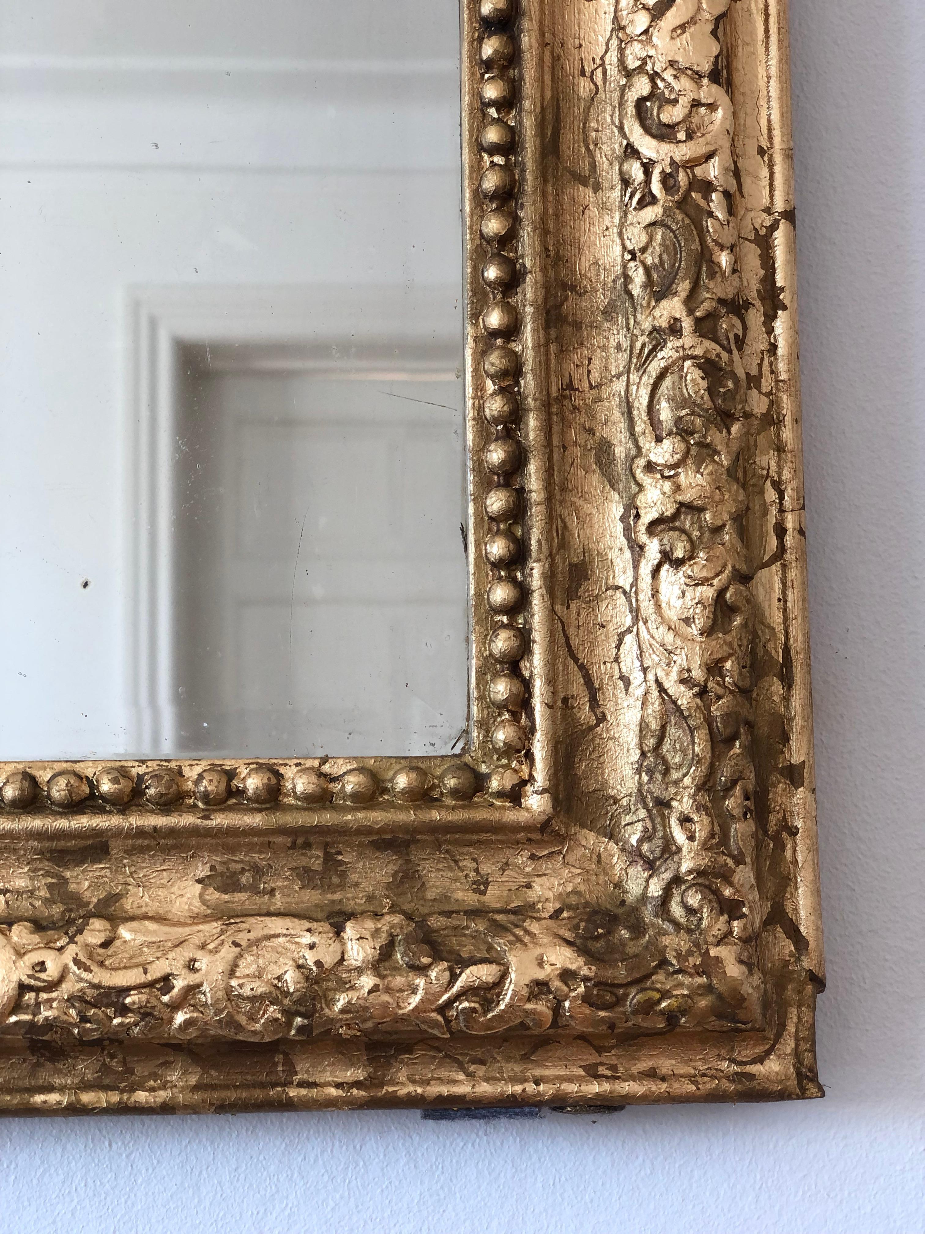 High Quality Antique Louis Philippe French Giltwood Mirror Late 19th Century For Sale 3
