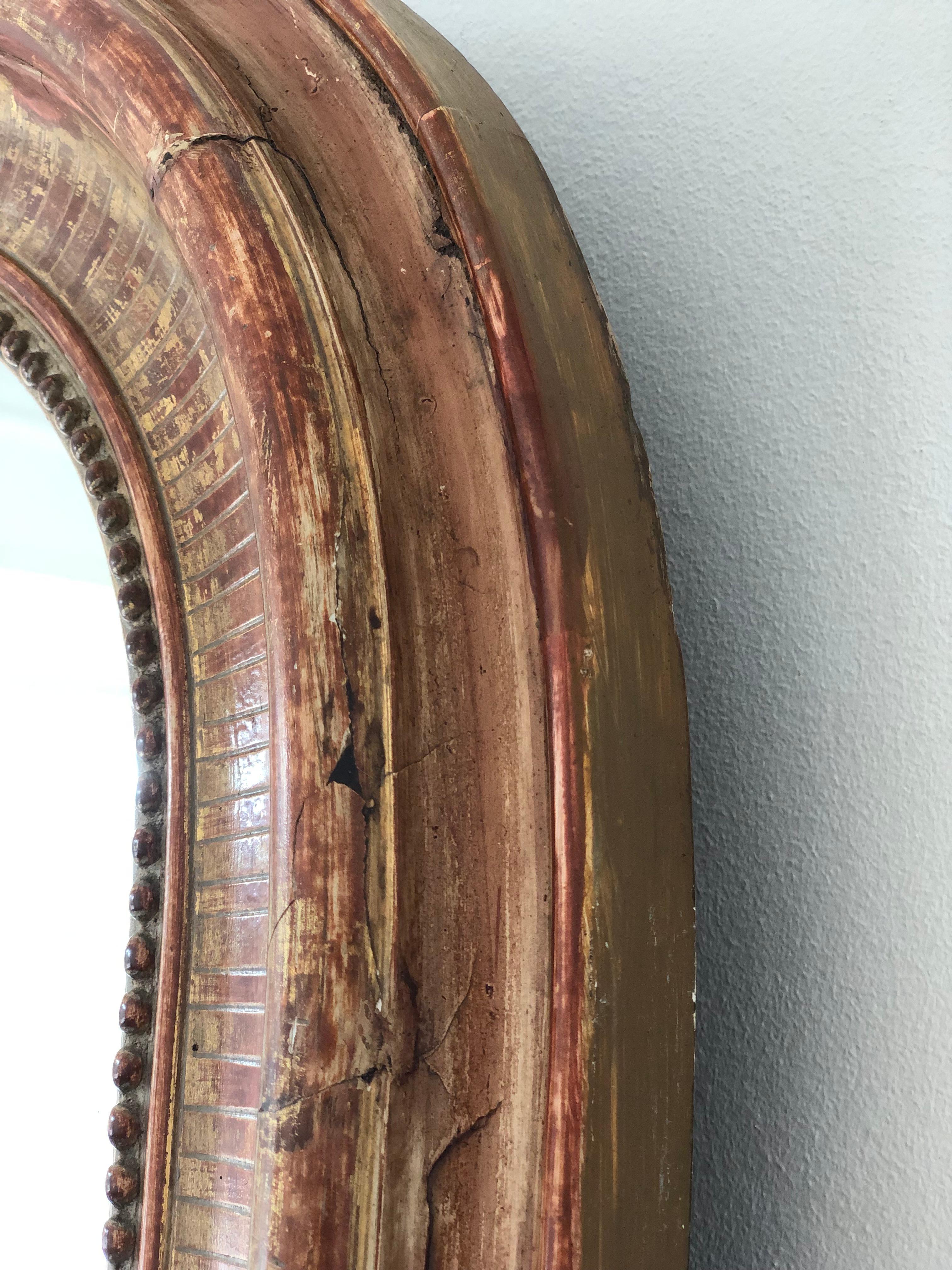 High Quality Antique Louis Philippe Giltwood Mirror France Late 19th Century For Sale 3