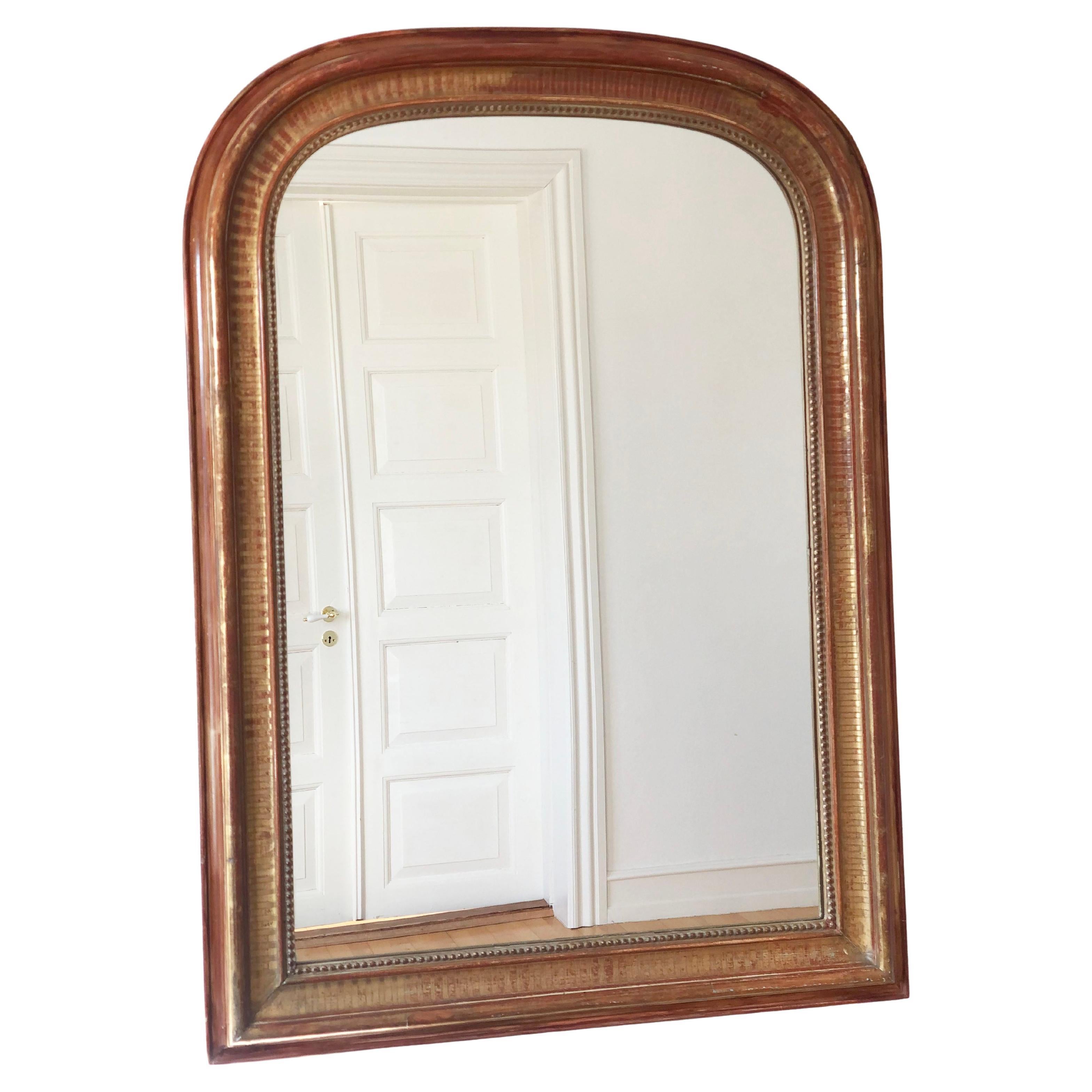High Quality Antique Louis Philippe Giltwood Mirror France Late 19th Century