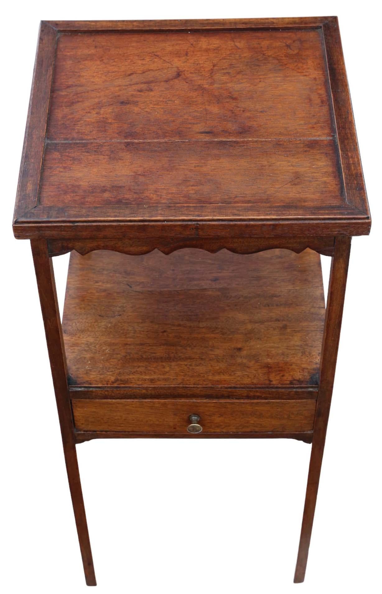 High-Quality Antique Mahogany Georgian Washstand Bedside Table Nightstand C1800 1