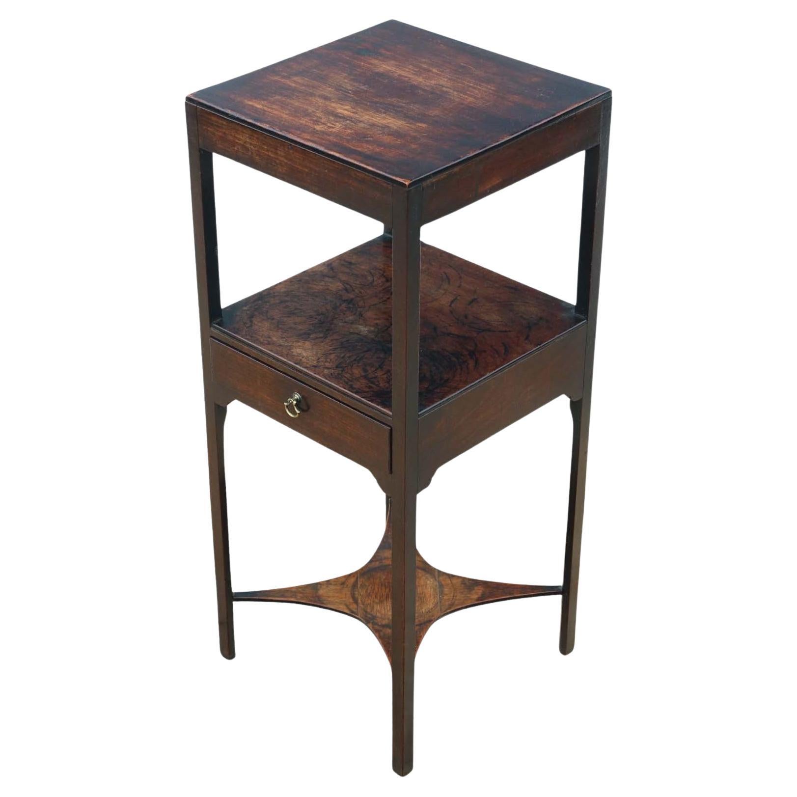 High-Quality Antique Mahogany Georgian Washstand Bedside Table Nightstand C1800