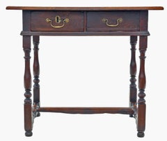 High-Quality Antique Oak Writing Table - Early 18th Century Desk Side Dressing