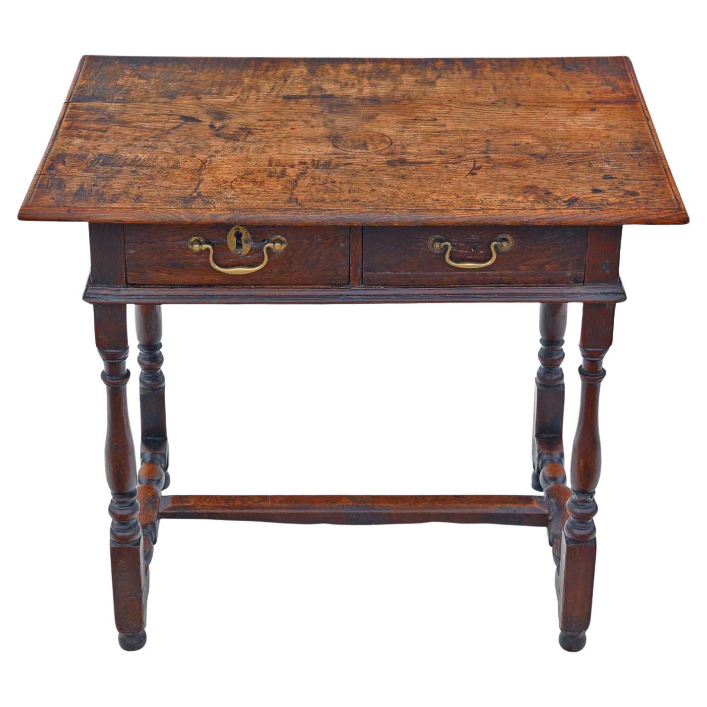 High-Quality Antique Oak Writing Table - Early 18th Century Desk Side Dressing