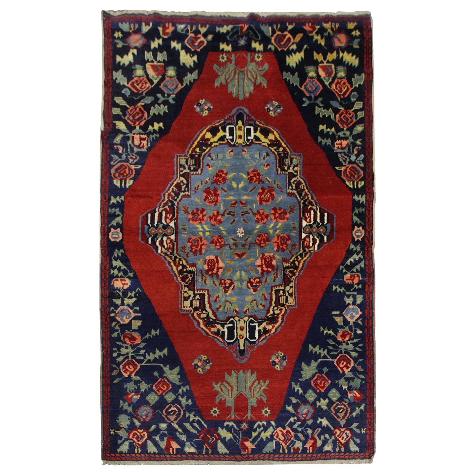 High-Quality Antique Rug Caucasian Carpet Rug, Traditional Living Room Rug Sale