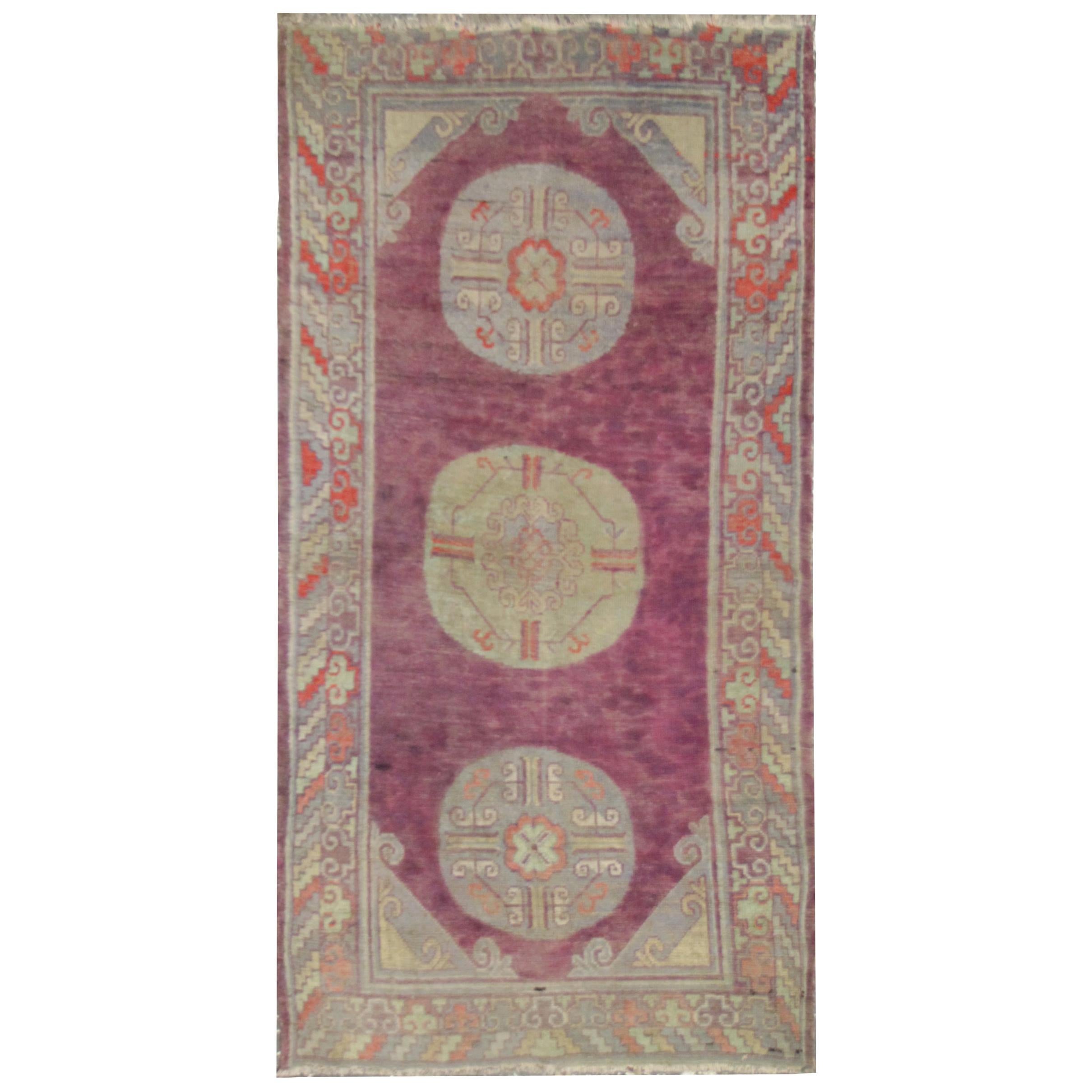 High-Quality Antique Rug Oriental Khotan, Pastel Colored Living Room Rugs