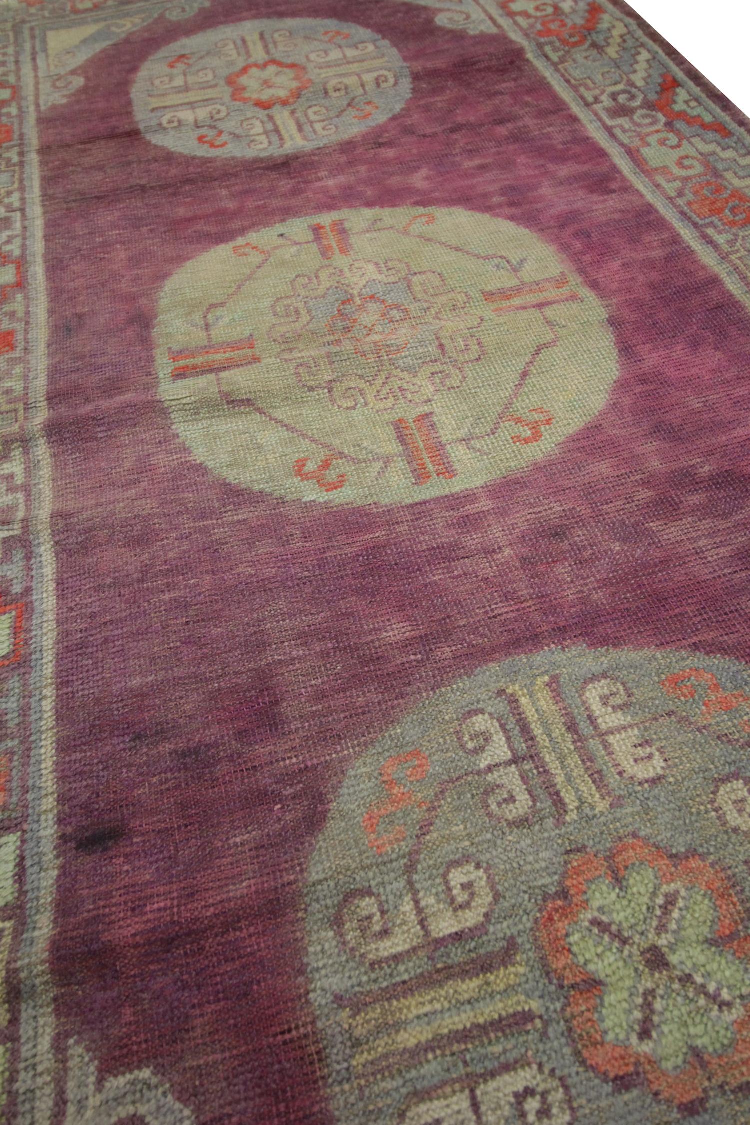 20th Century High-Quality Antique Rug Oriental Khotan, Pastel Colored Living Room Rugs