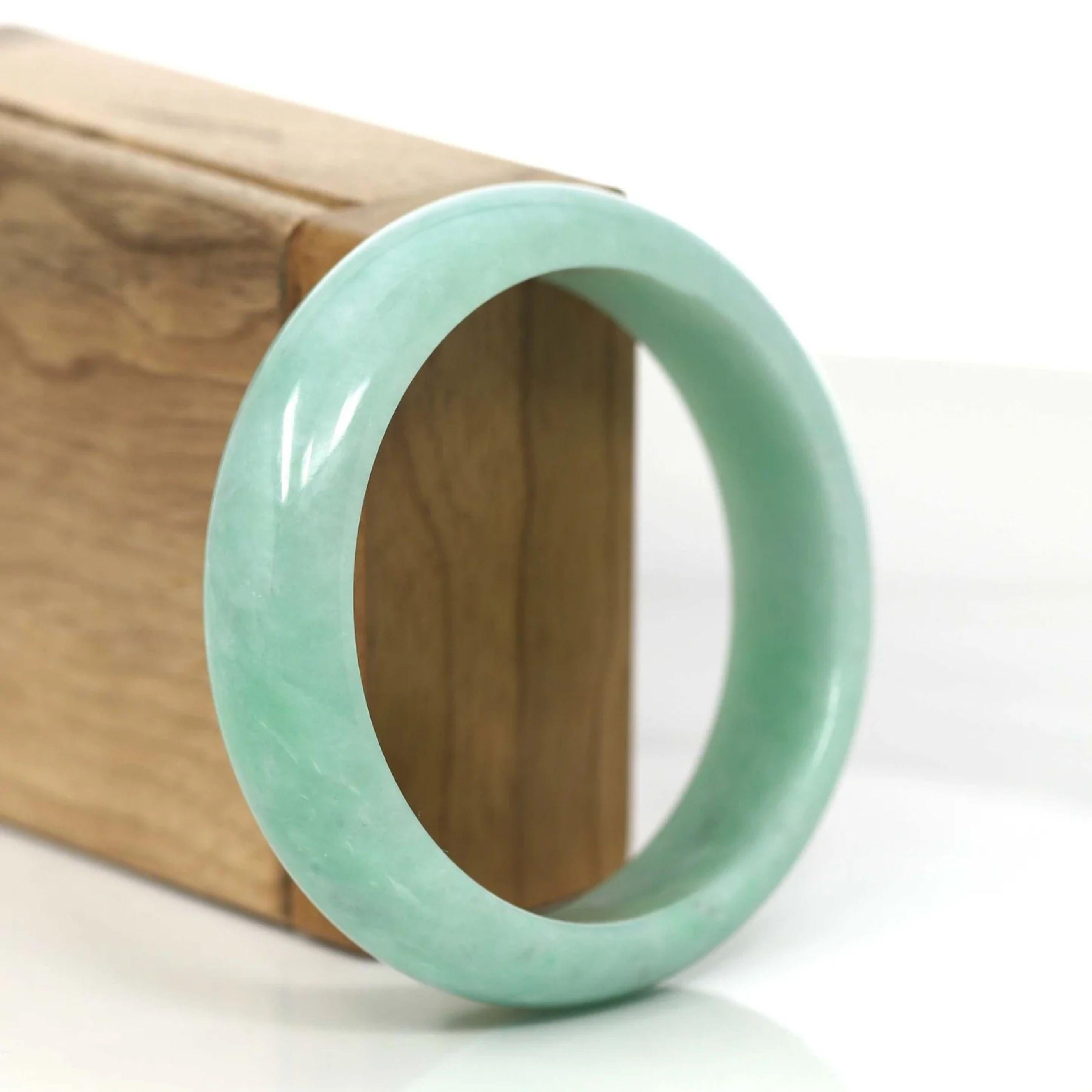 Apple Green Natürlicher burmesischer Jadeit-Jade-Armreif (59,68 mm) #888 für Damen oder Herren im Angebot