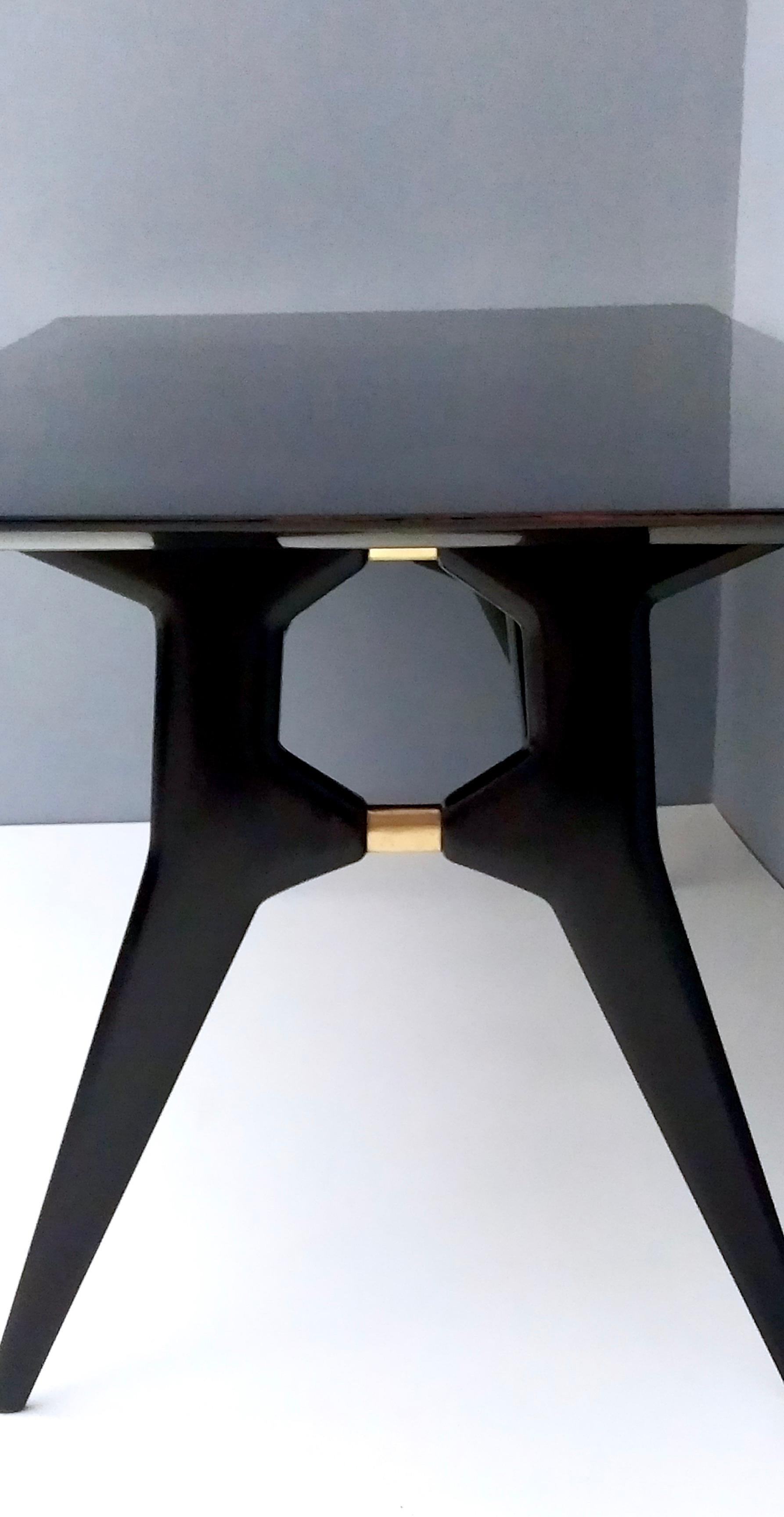High-Quality Vintage Rectangular Black Ebonized Wood Dining Table, Italy 2