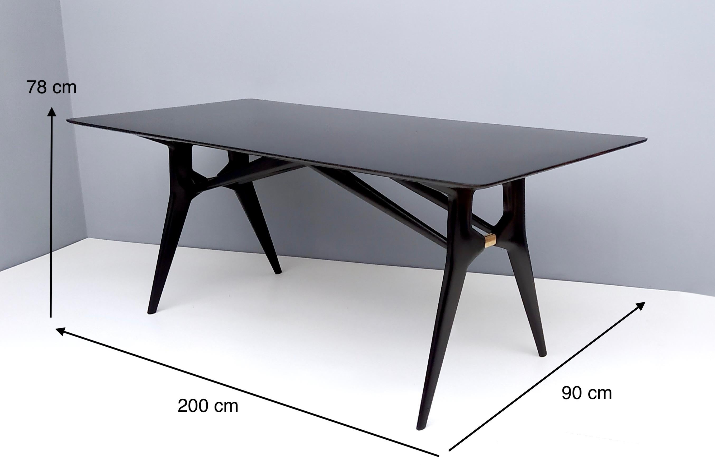 High-Quality Vintage Rectangular Black Ebonized Wood Dining Table, Italy 5