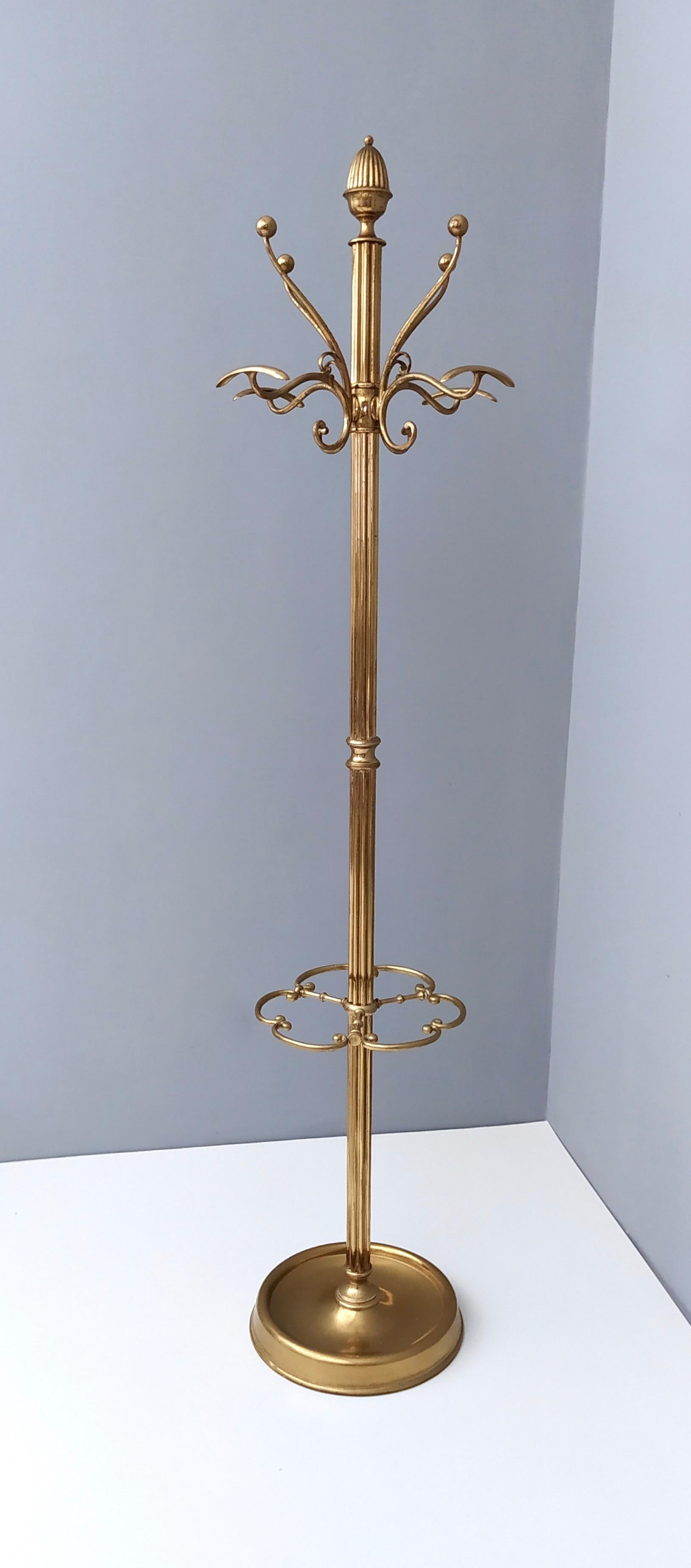 Mid-Century Modern High-Quality Brass Hat and Coat Rack Ascribable to Piero Fornasetti, Italy 1960s