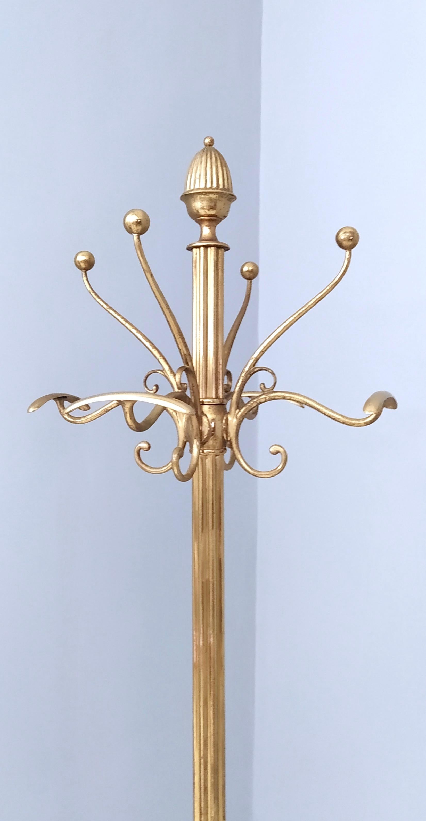 Italian High-Quality Brass Hat and Coat Rack Ascribable to Piero Fornasetti, Italy 1960s