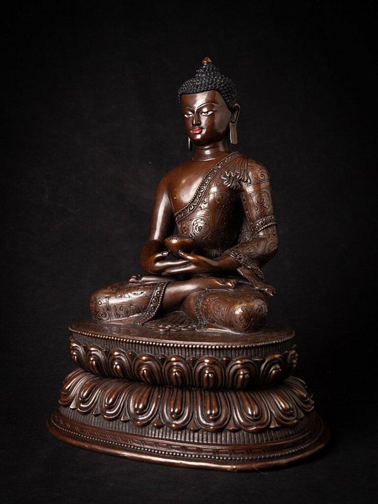 Materiale: bronzo
31,5 cm di altezza 
24,5 cm di larghezza e 18 cm di profondità
Peso: 3.663 kg
Dhyana mudra
Originario del Nepal
Di recente realizzazione e di altissima qualità!
 
